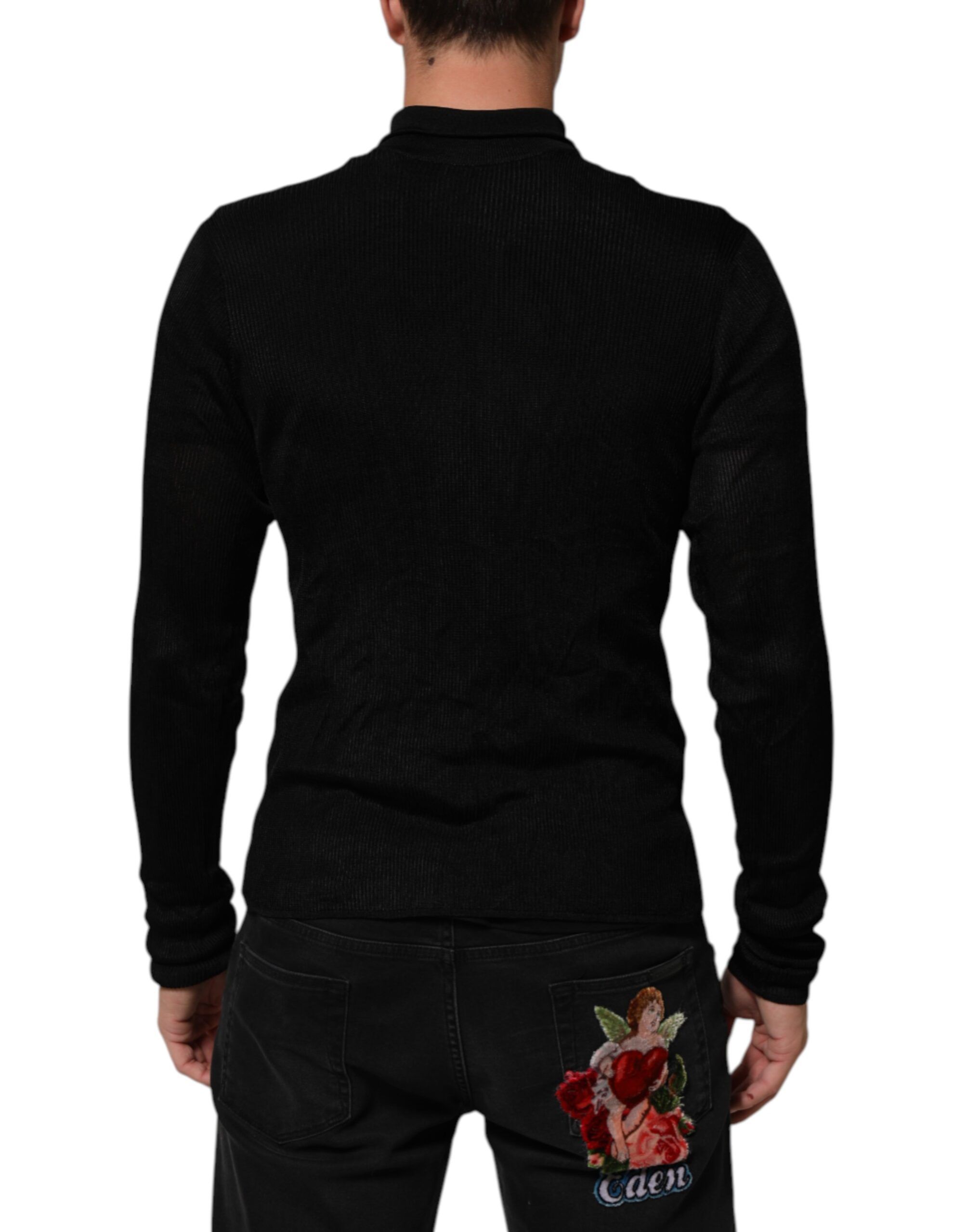 Viscose Turtle Neck Pullover Men's Sweater - Dolce & Gabbana - Modalova