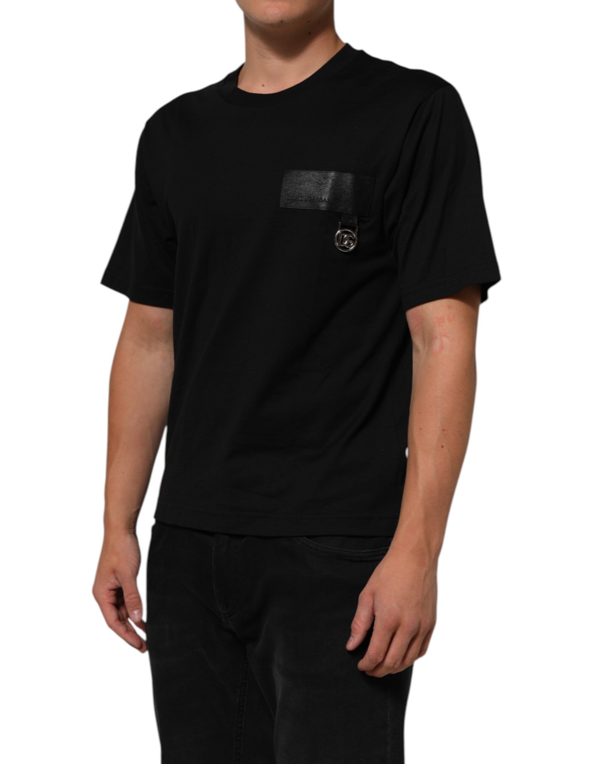Logo Plaque Cotton Crew Neck Men's T-shirt (Pre-Owned) - Dolce & Gabbana - Modalova