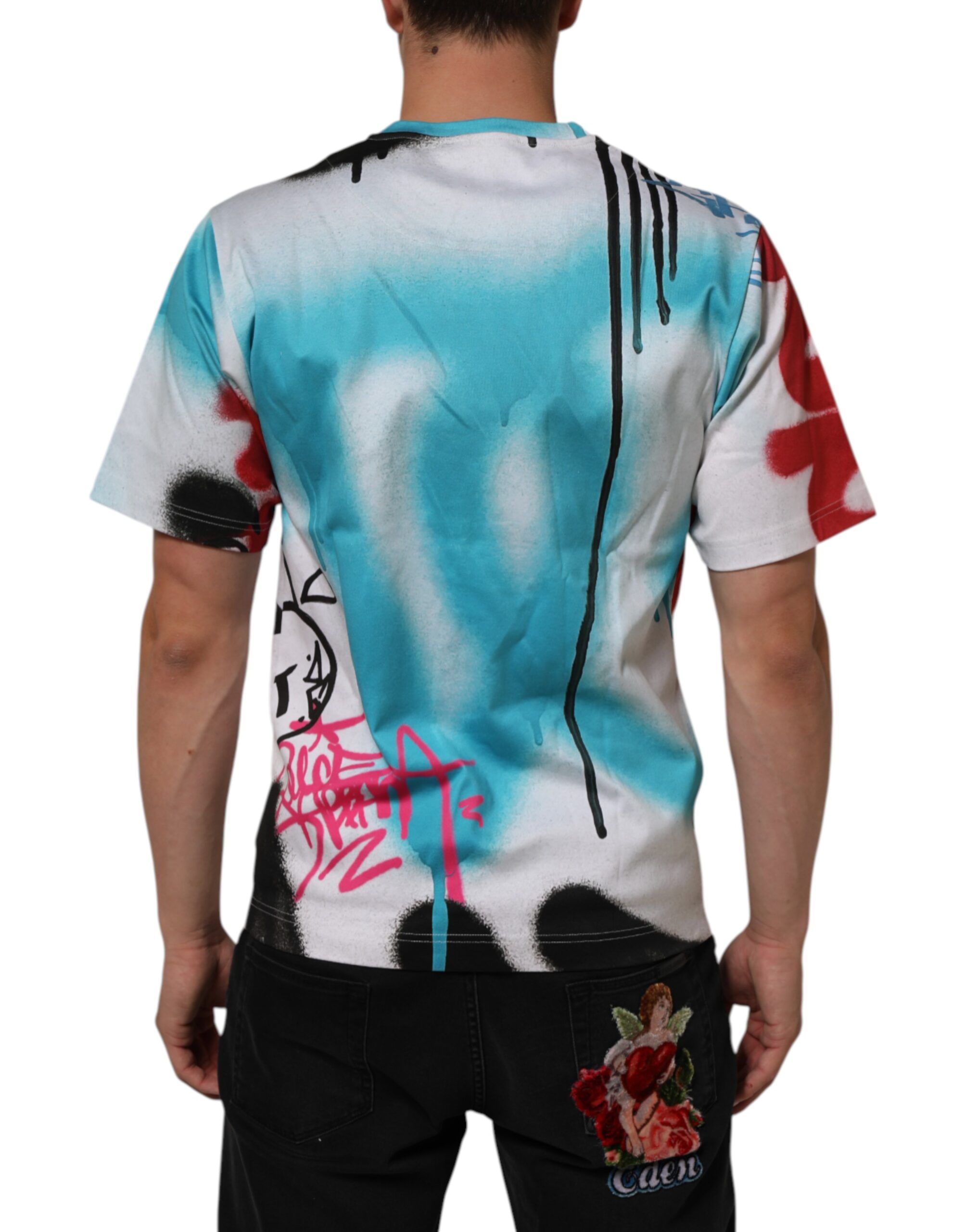 Graffiti Crew Neck Short Sleeves Men's T-shirt - Dolce & Gabbana - Modalova