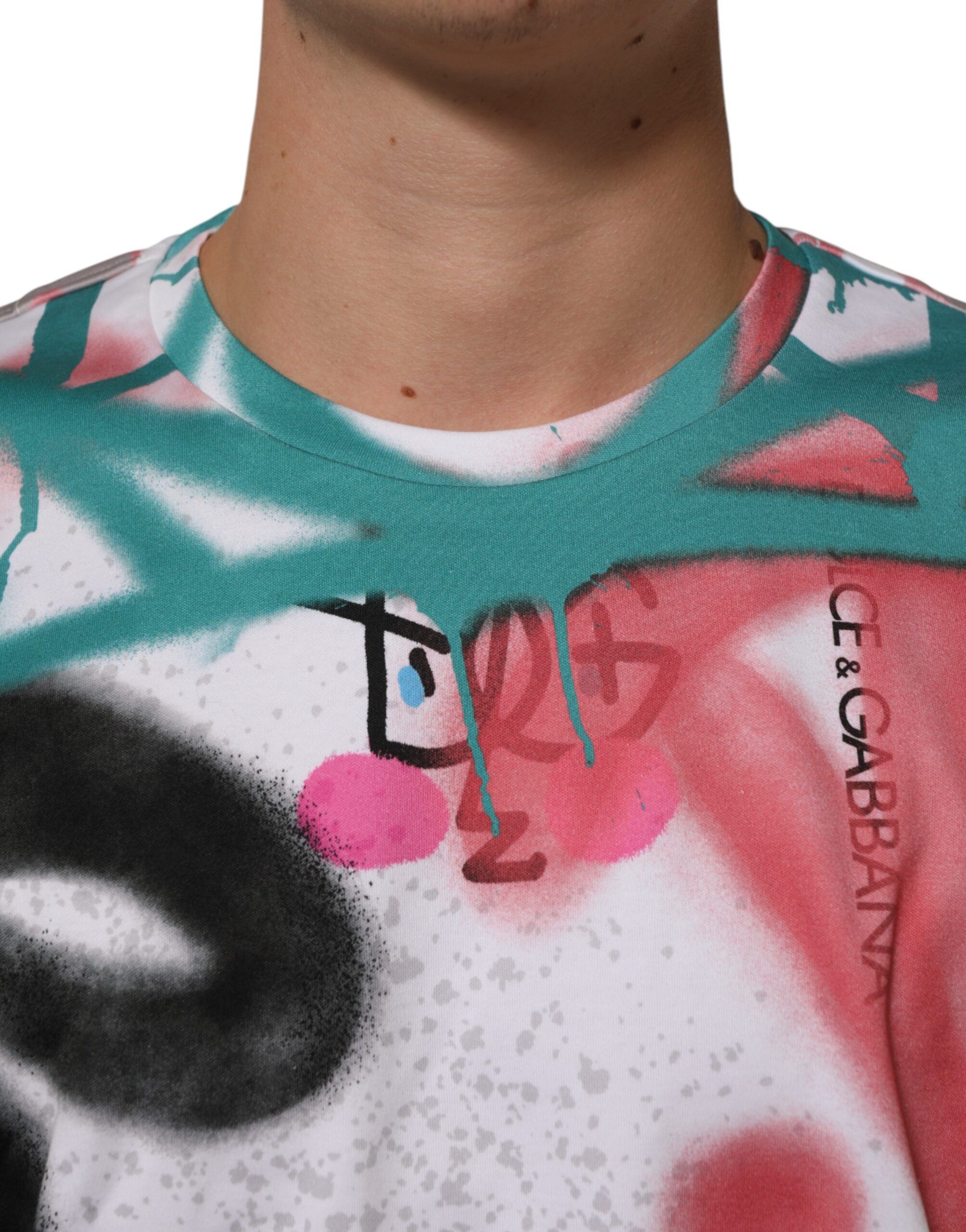 Graffiti Crew Neck Short Sleeves Men's T-shirt - Dolce & Gabbana - Modalova