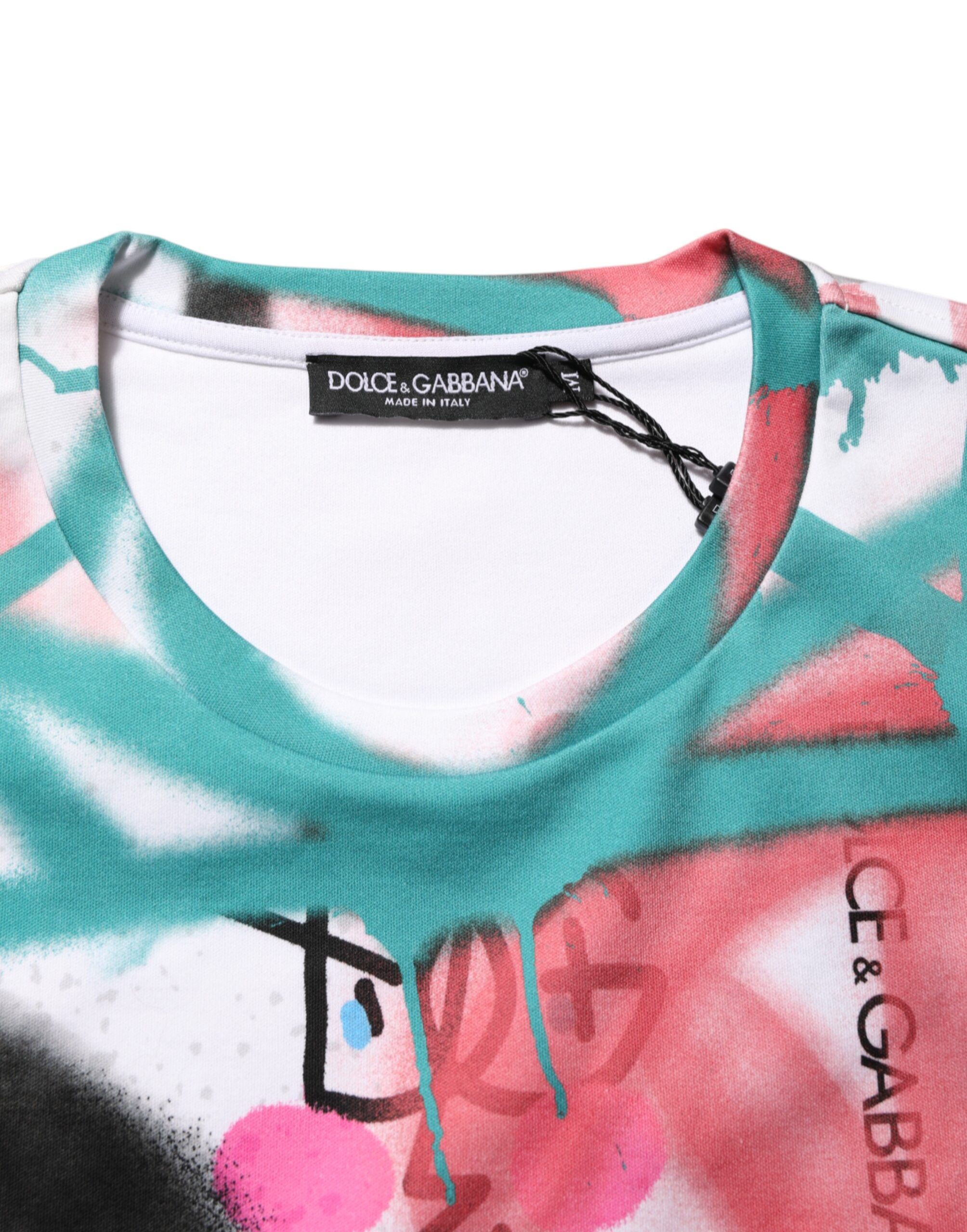 Graffiti Crew Neck Short Sleeves Men's T-shirt - Dolce & Gabbana - Modalova