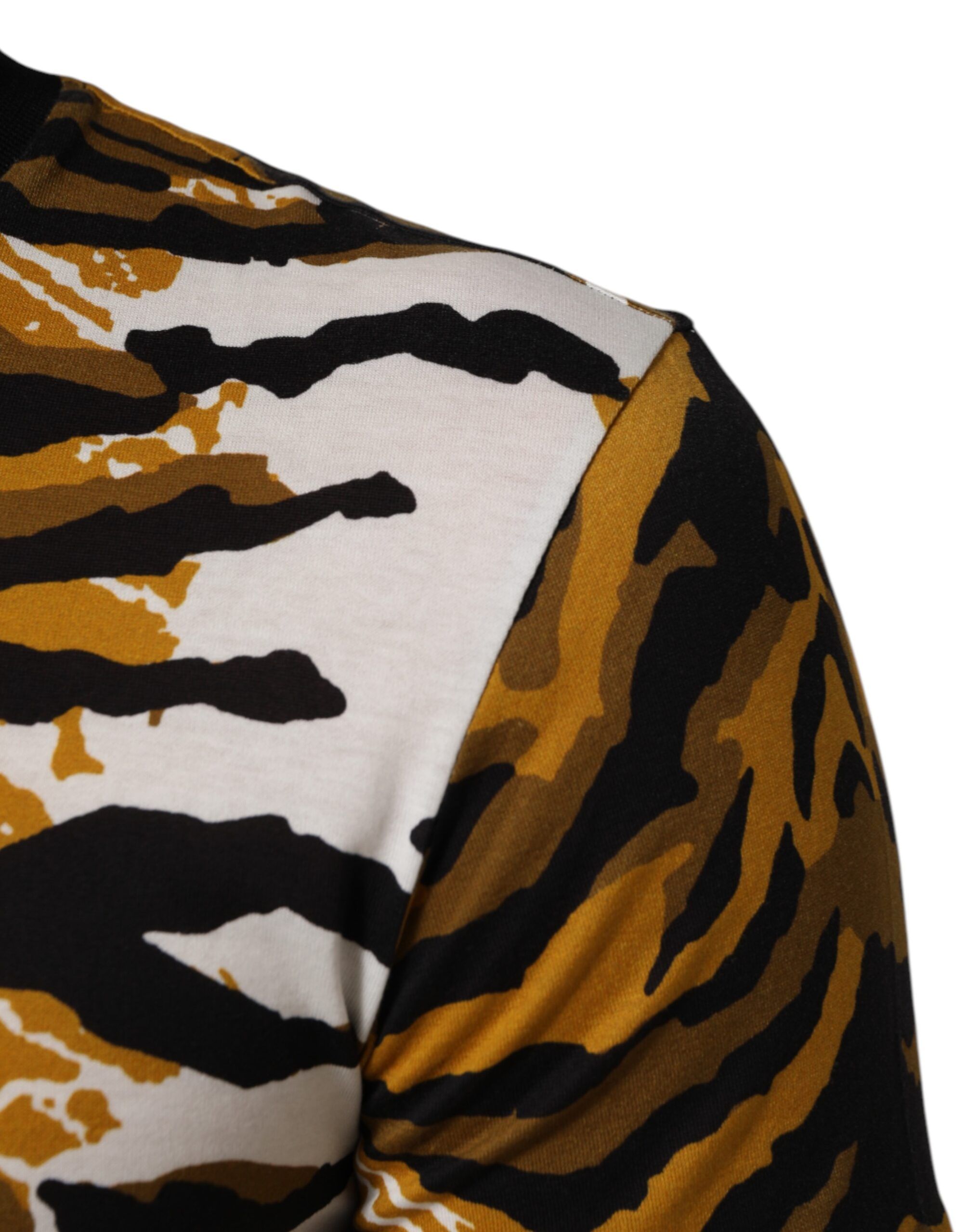Leopard Palm Leaf Men Crew Neck Men's T-shirt - Dolce & Gabbana - Modalova