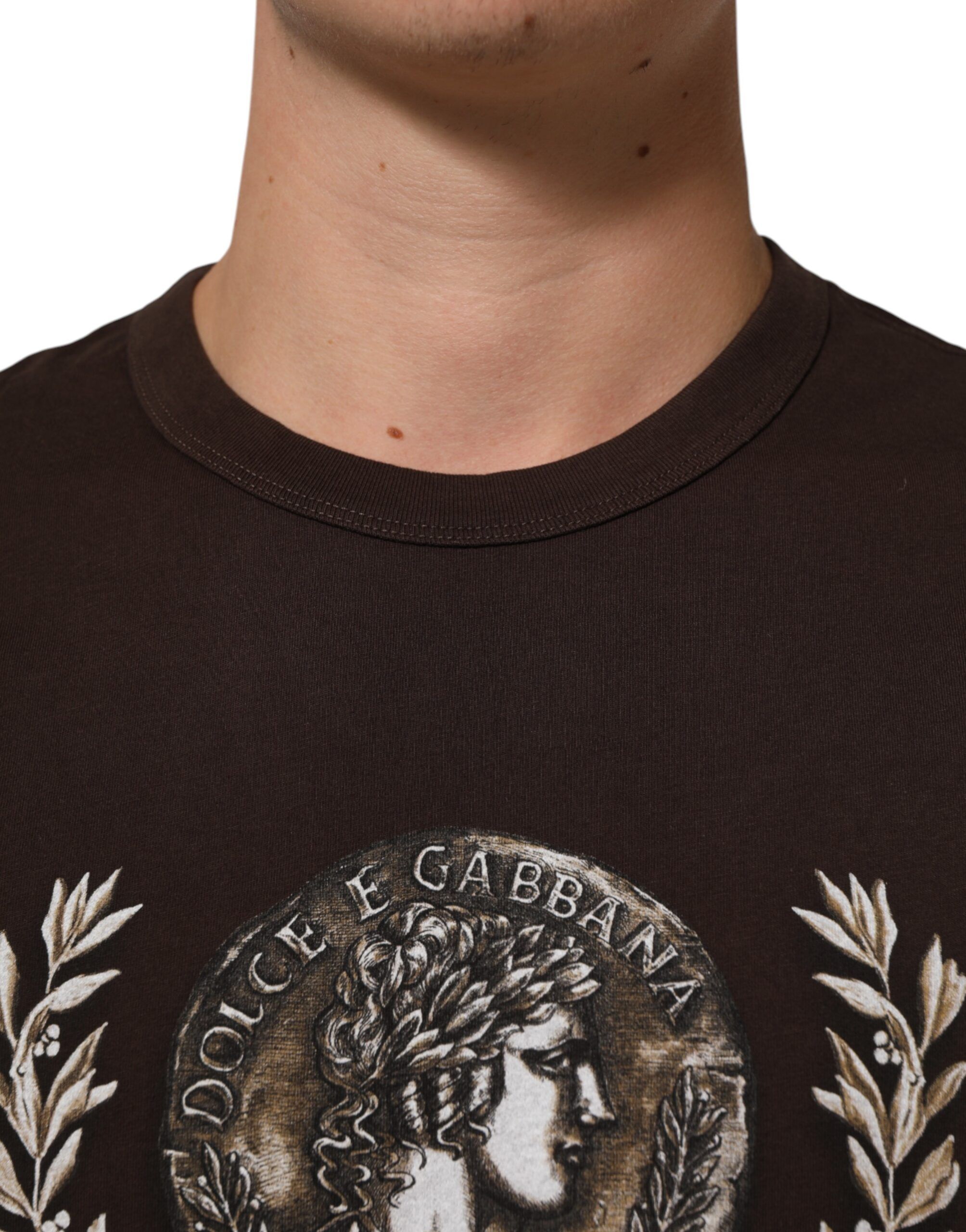 Coin Laurel Print Men Crew Neck Men's T-shirt (Pre-Owned) - Dolce & Gabbana - Modalova