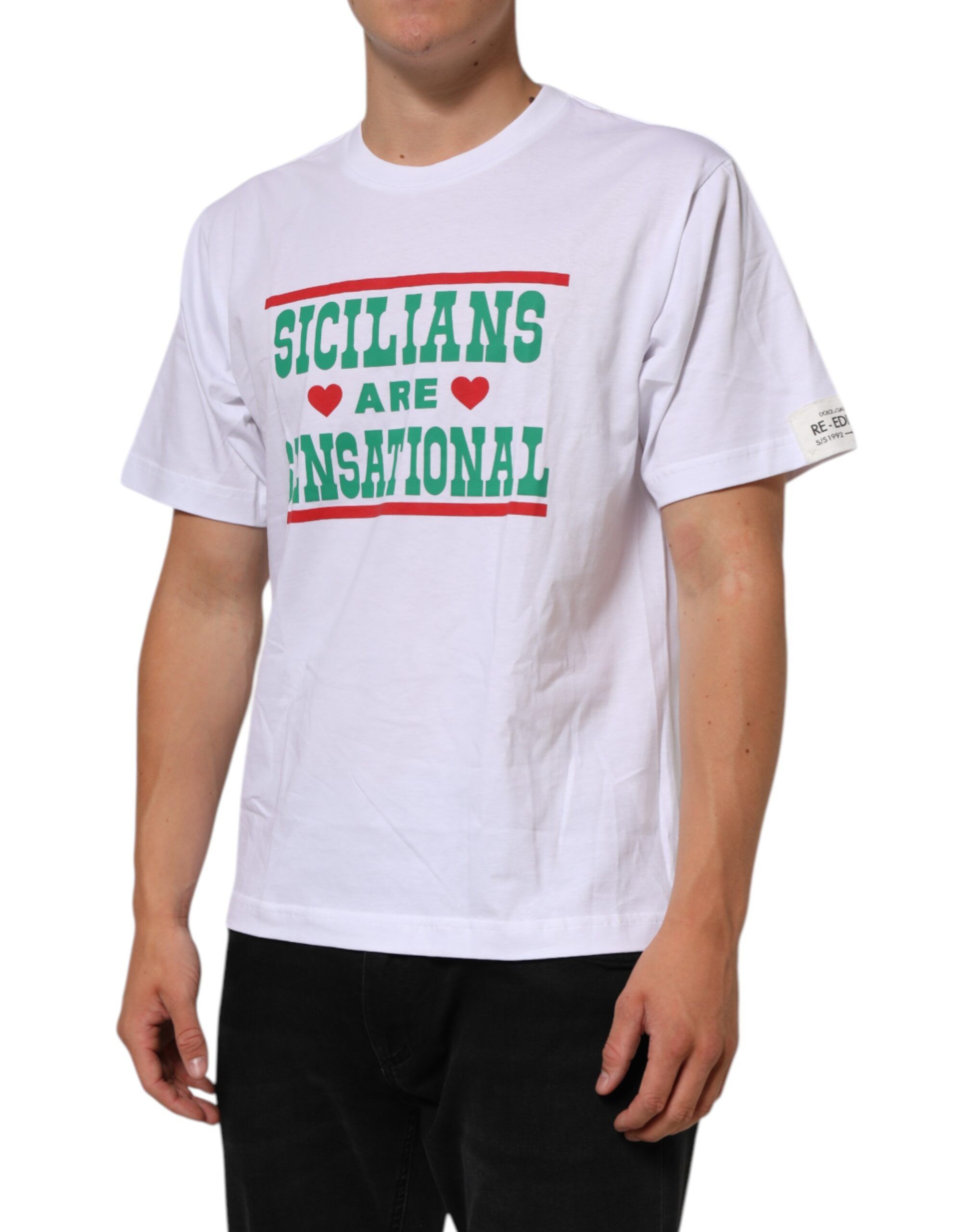 Graphic Print Cotton Crew Neck Men's T-shirt - Dolce & Gabbana - Modalova
