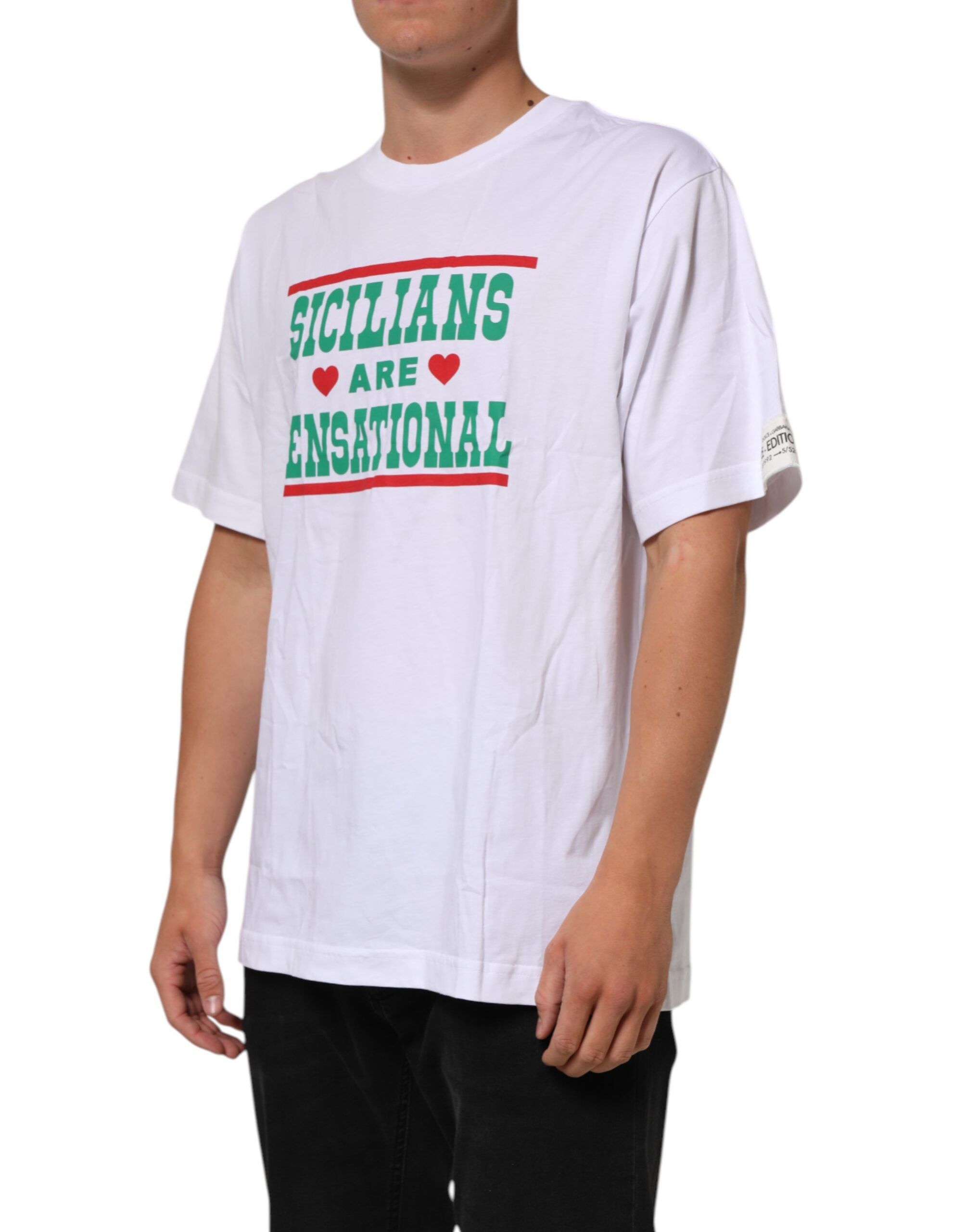 Graphic Print Cotton Crew Neck Men's T-shirt - Dolce & Gabbana - Modalova
