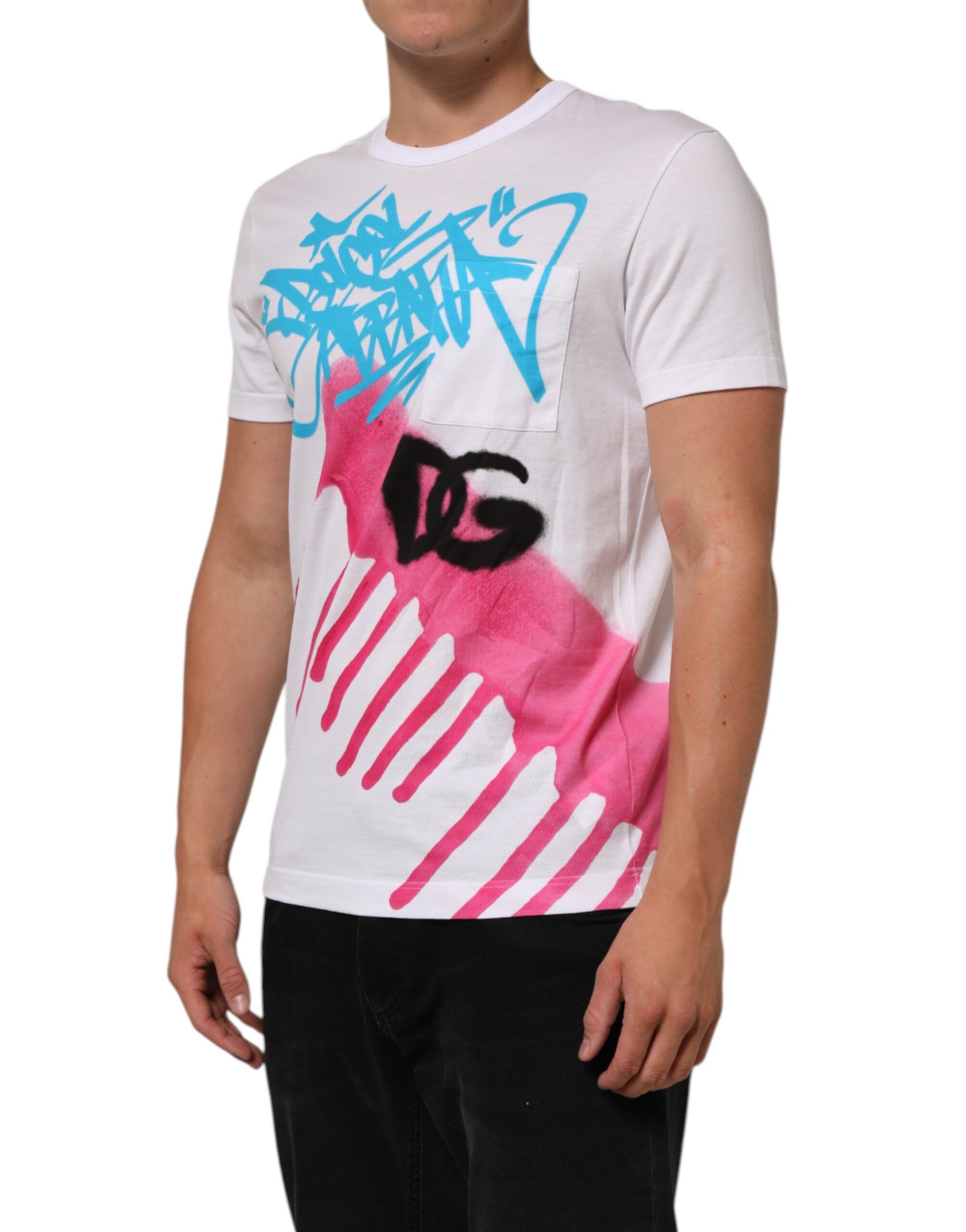 Graphic Print Cotton Crew Neck Men's T-shirt - Dolce & Gabbana - Modalova