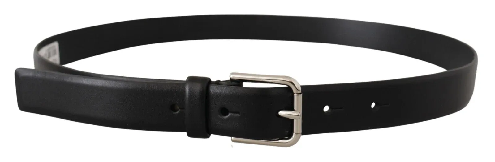 Calf Leather Silver Tone Logo Buckle Men's Belt - Dolce & Gabbana - Modalova