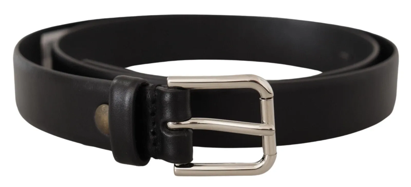 Calf Leather Silver Tone Logo Buckle Men's Belt - Dolce & Gabbana - Modalova