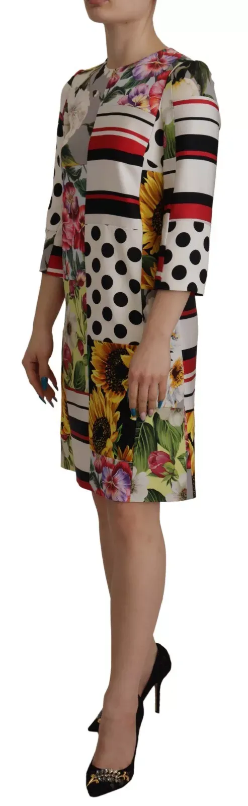 Pachwork Charmeuse Floral Shift Women's Dress (Pre-Owned) - Dolce & Gabbana - Modalova