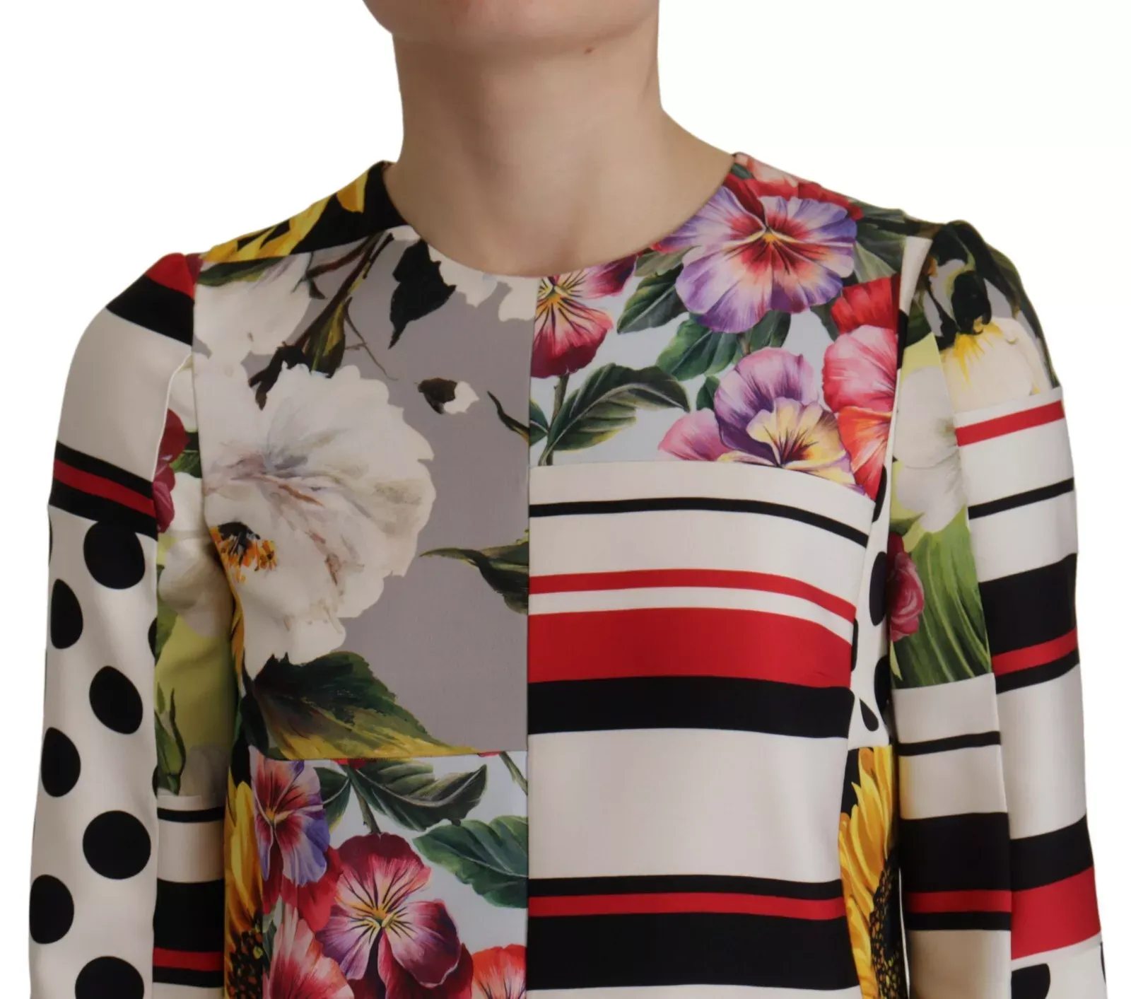 Pachwork Charmeuse Floral Shift Women's Dress (Pre-Owned) - Dolce & Gabbana - Modalova