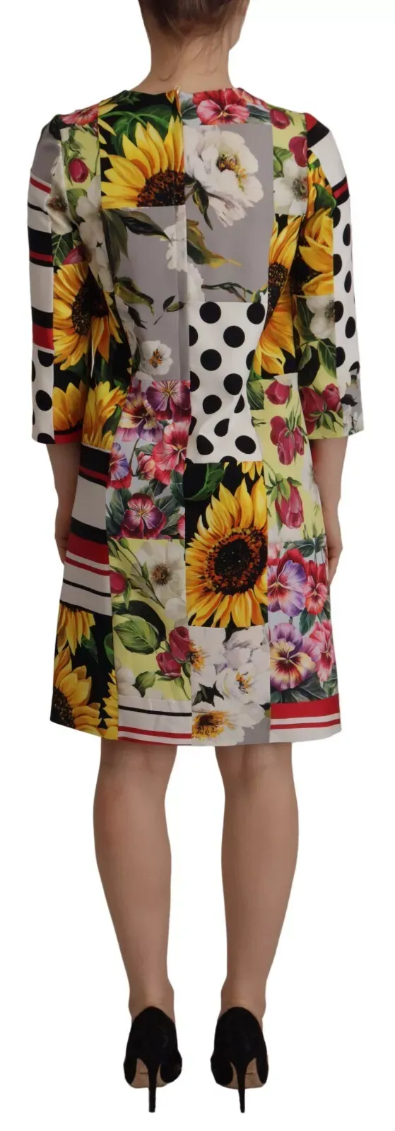 Pachwork Charmeuse Floral Shift Women's Dress (Pre-Owned) - Dolce & Gabbana - Modalova