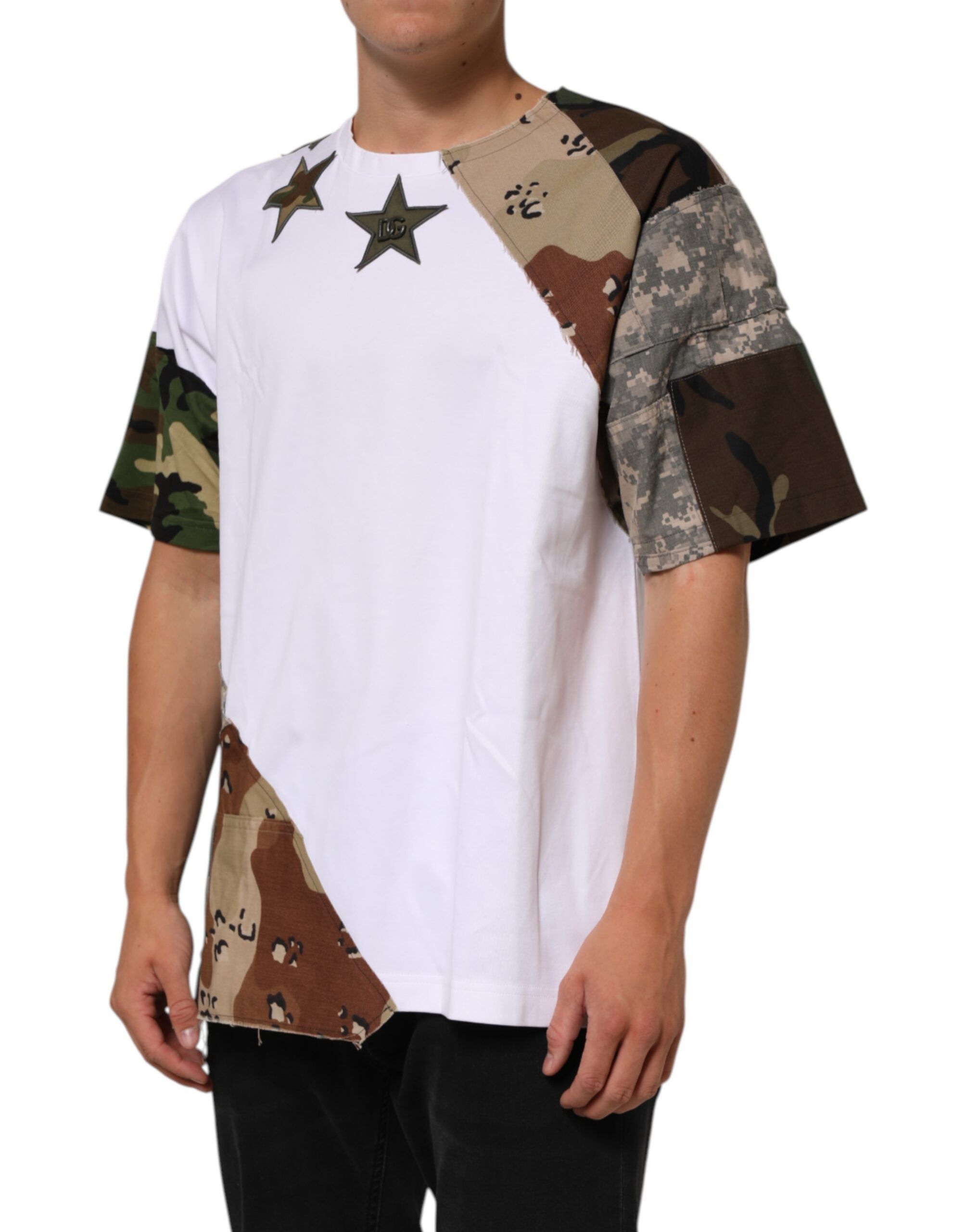 Camouflage Patckwork Men Cotton Men's T-shirt - Dolce & Gabbana - Modalova