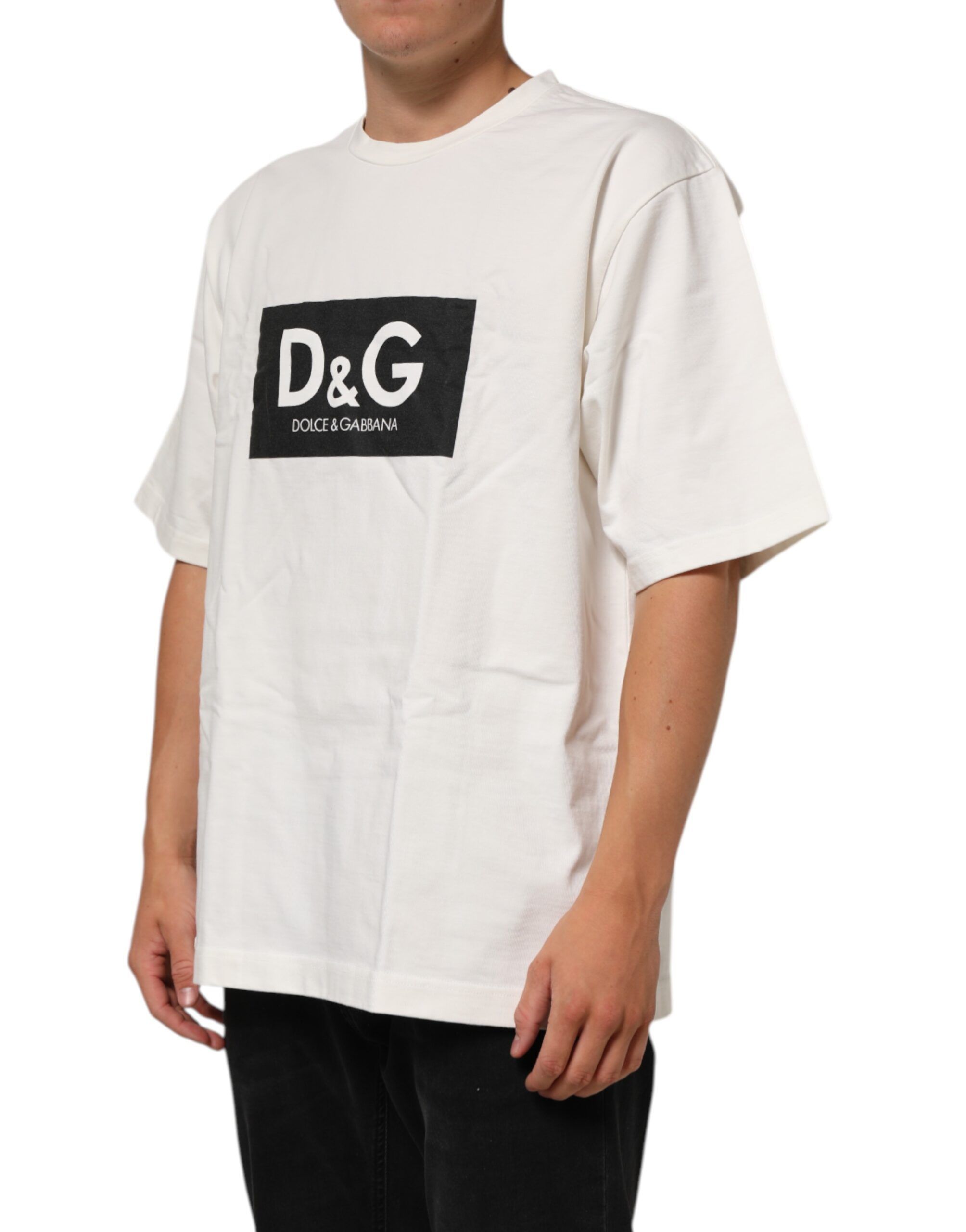 Logo Print Cotton Crew Neck Men Men's T-shirt - Dolce & Gabbana - Modalova