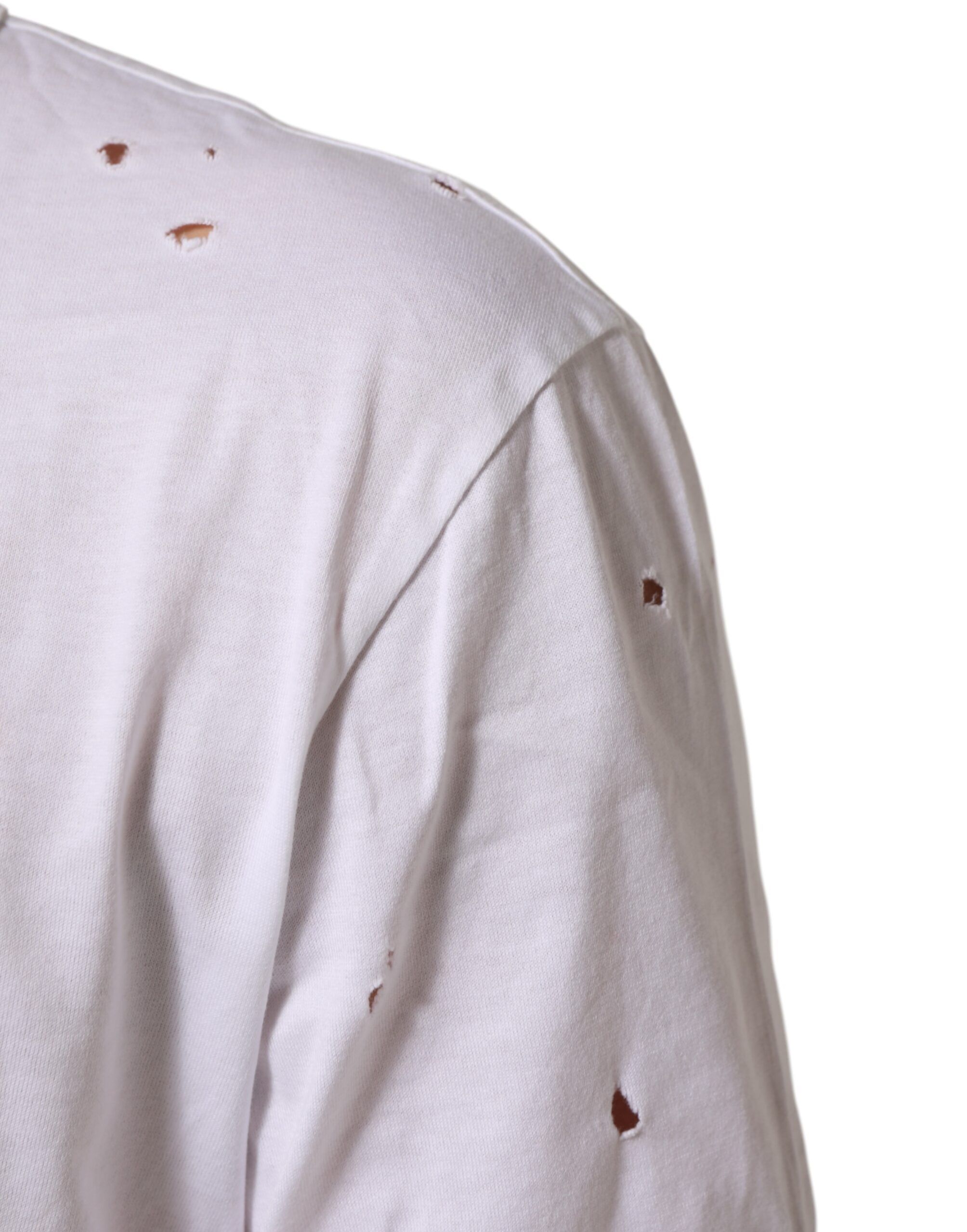 Distressed Cotton V Neck Men Men's T-shirt - Dolce & Gabbana - Modalova