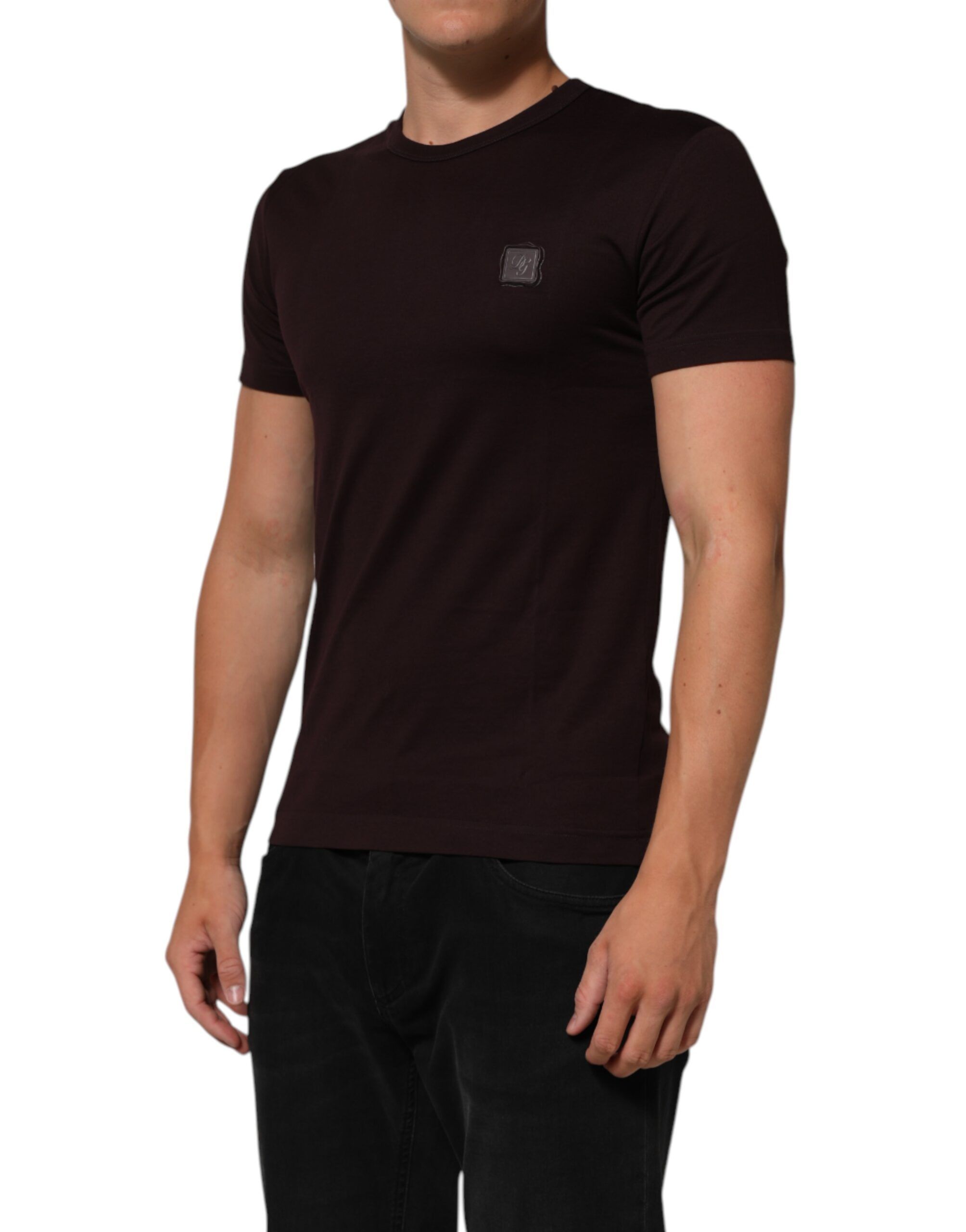Logo Plaque Cotton Crew Neck Men's T-shirt - Dolce & Gabbana - Modalova
