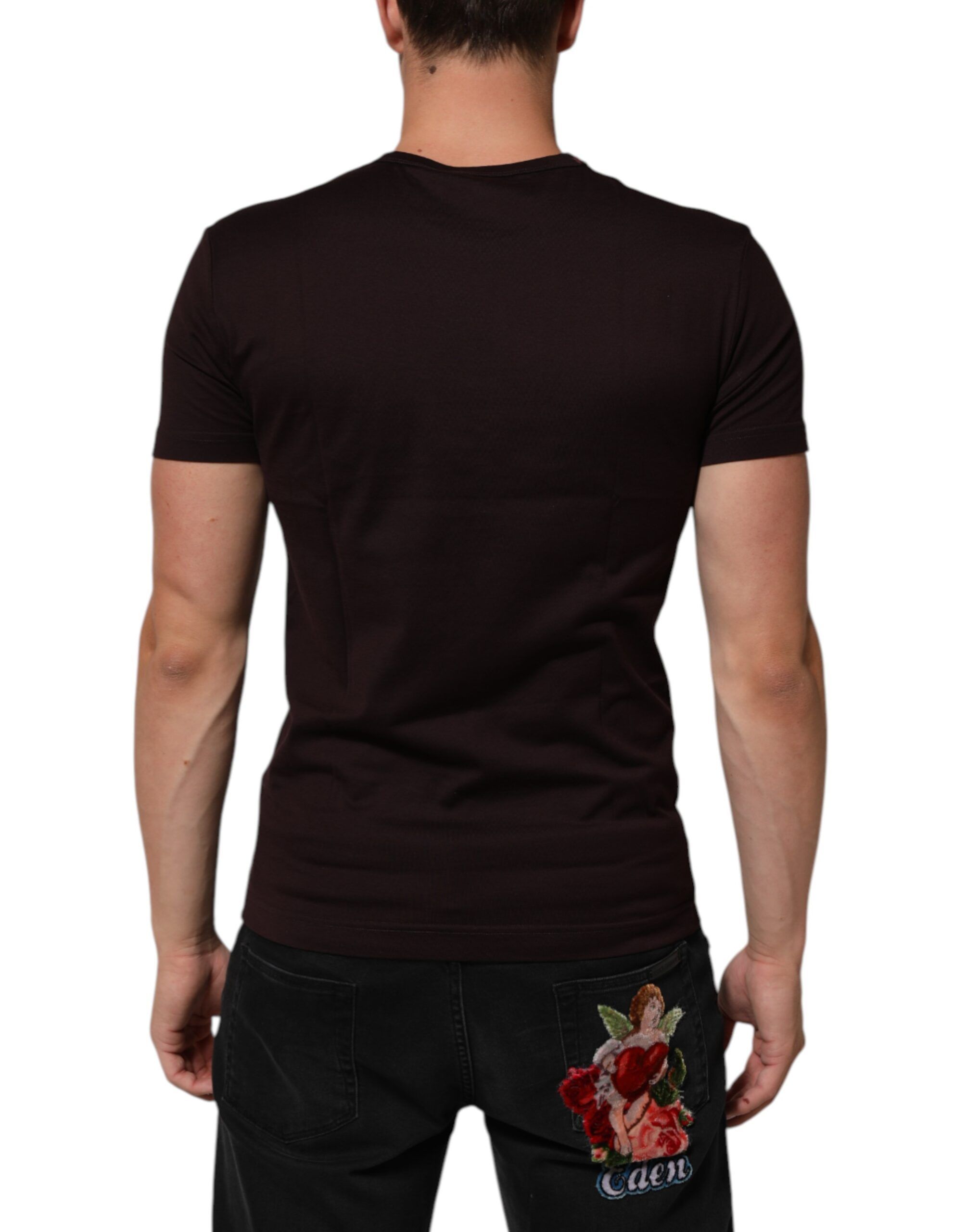 Logo Plaque Cotton Crew Neck Men's T-shirt - Dolce & Gabbana - Modalova