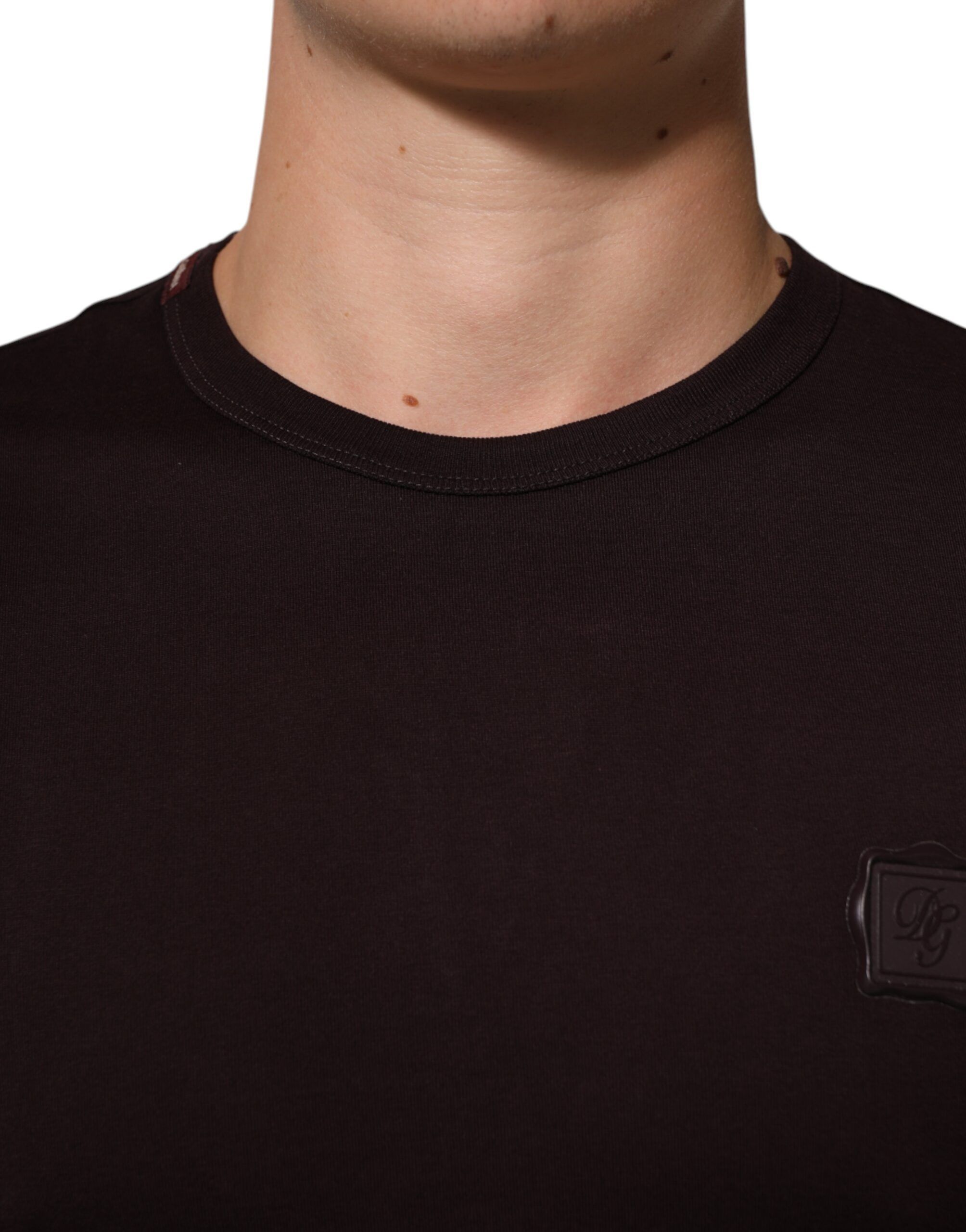 Logo Plaque Cotton Crew Neck Men's T-shirt - Dolce & Gabbana - Modalova