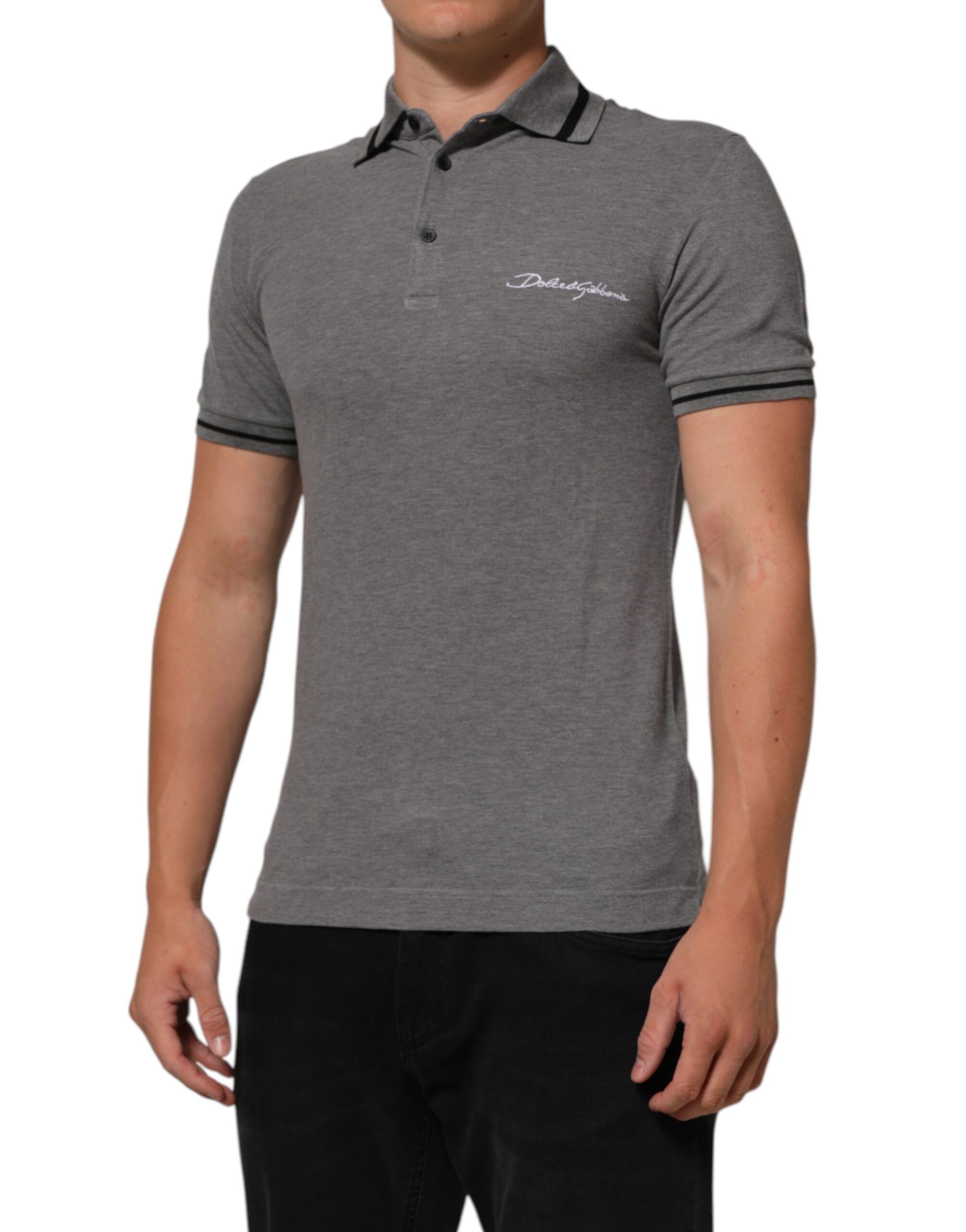 Logo Embroidery Collared Polo Men's T-shirt - Dolce & Gabbana - Modalova