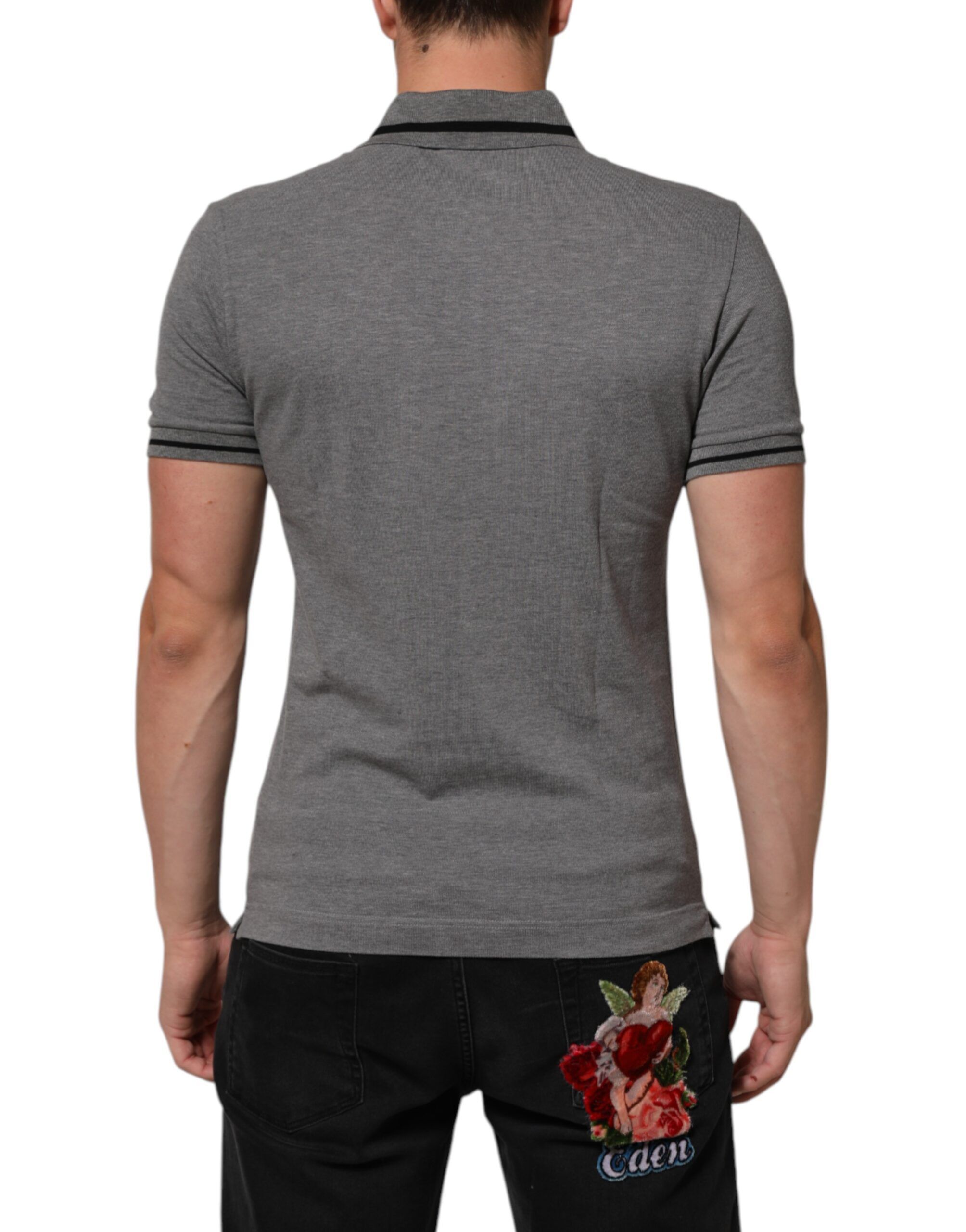 Logo Embroidery Collared Polo Men's T-shirt - Dolce & Gabbana - Modalova
