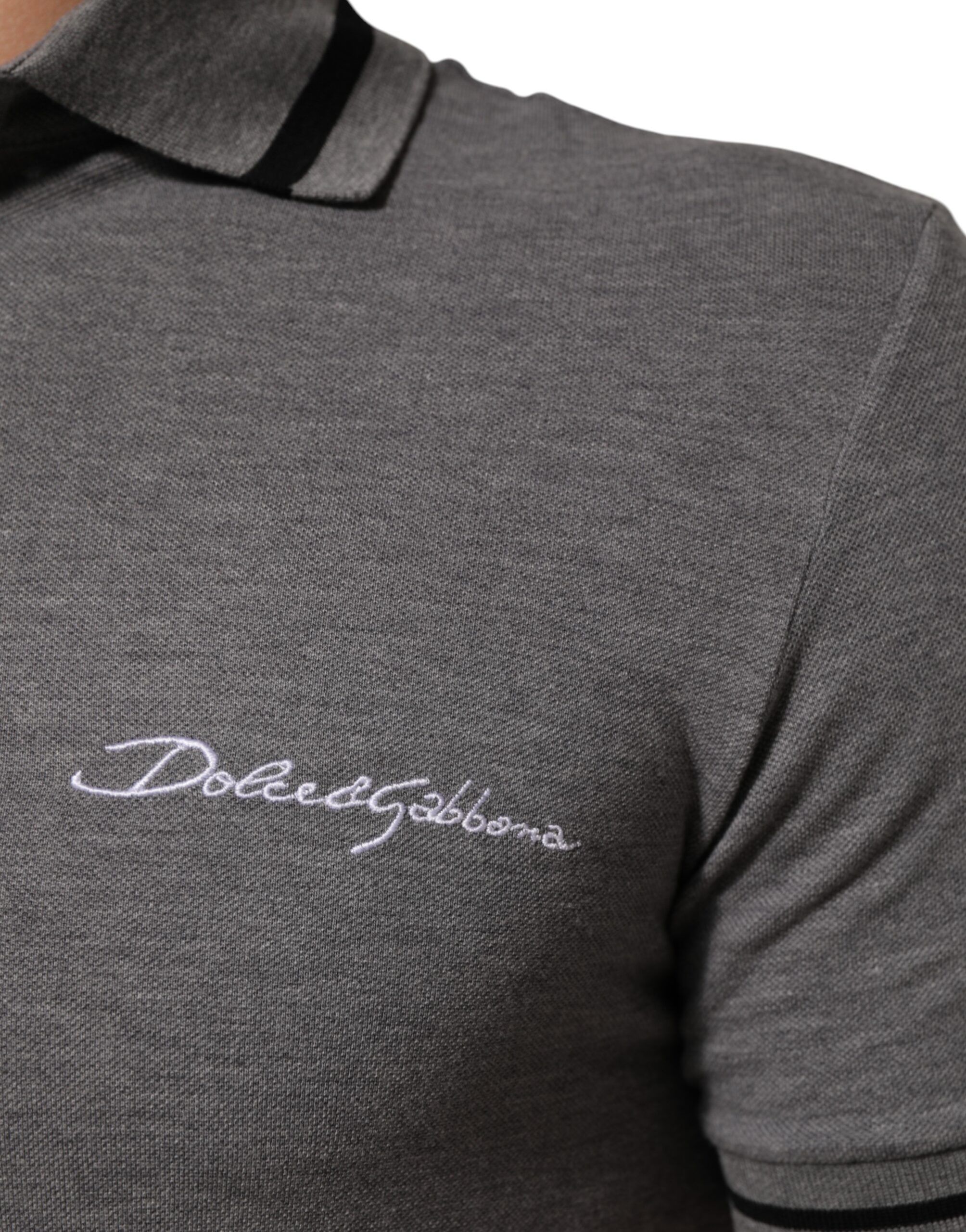 Logo Embroidery Collared Polo Men's T-shirt - Dolce & Gabbana - Modalova