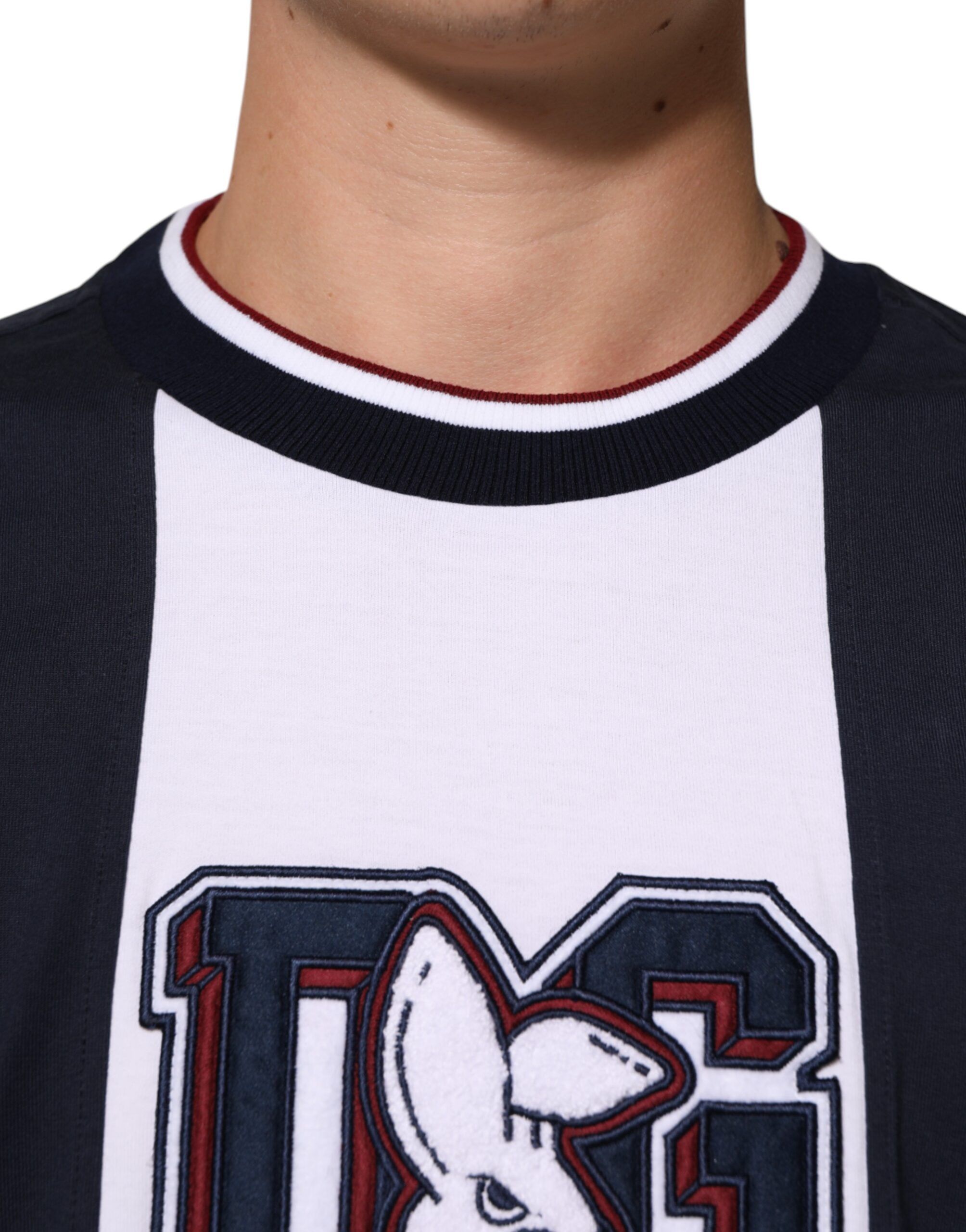 Striped Cotton Men Crew Neck Men's T-shirt - Dolce & Gabbana - Modalova