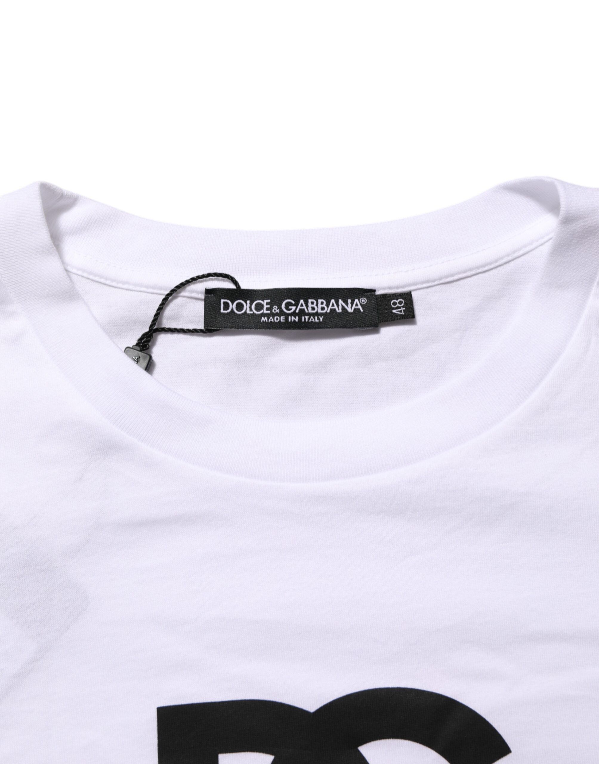 Logo Print Cotton Crew Neck Men Men's T-shirt - Dolce & Gabbana - Modalova