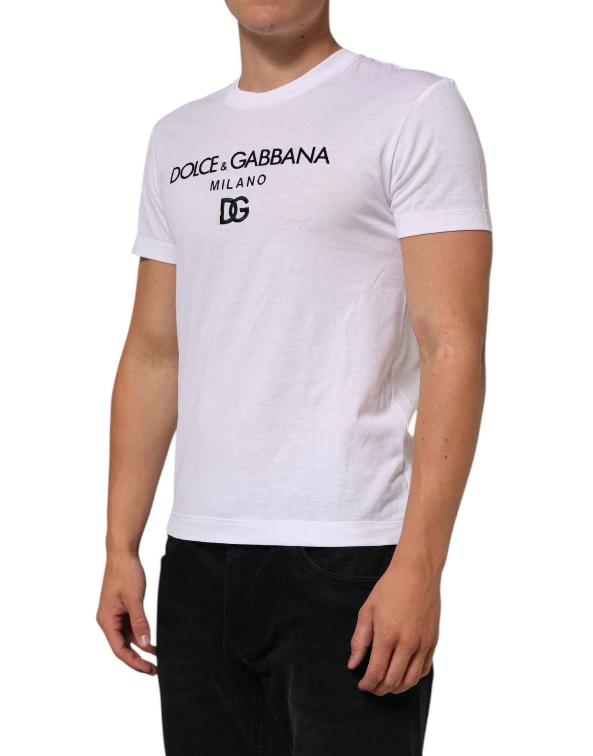 Logo Print Cotton Men Crew Neck Men's T-shirt (Pre-Owned) - Dolce & Gabbana - Modalova