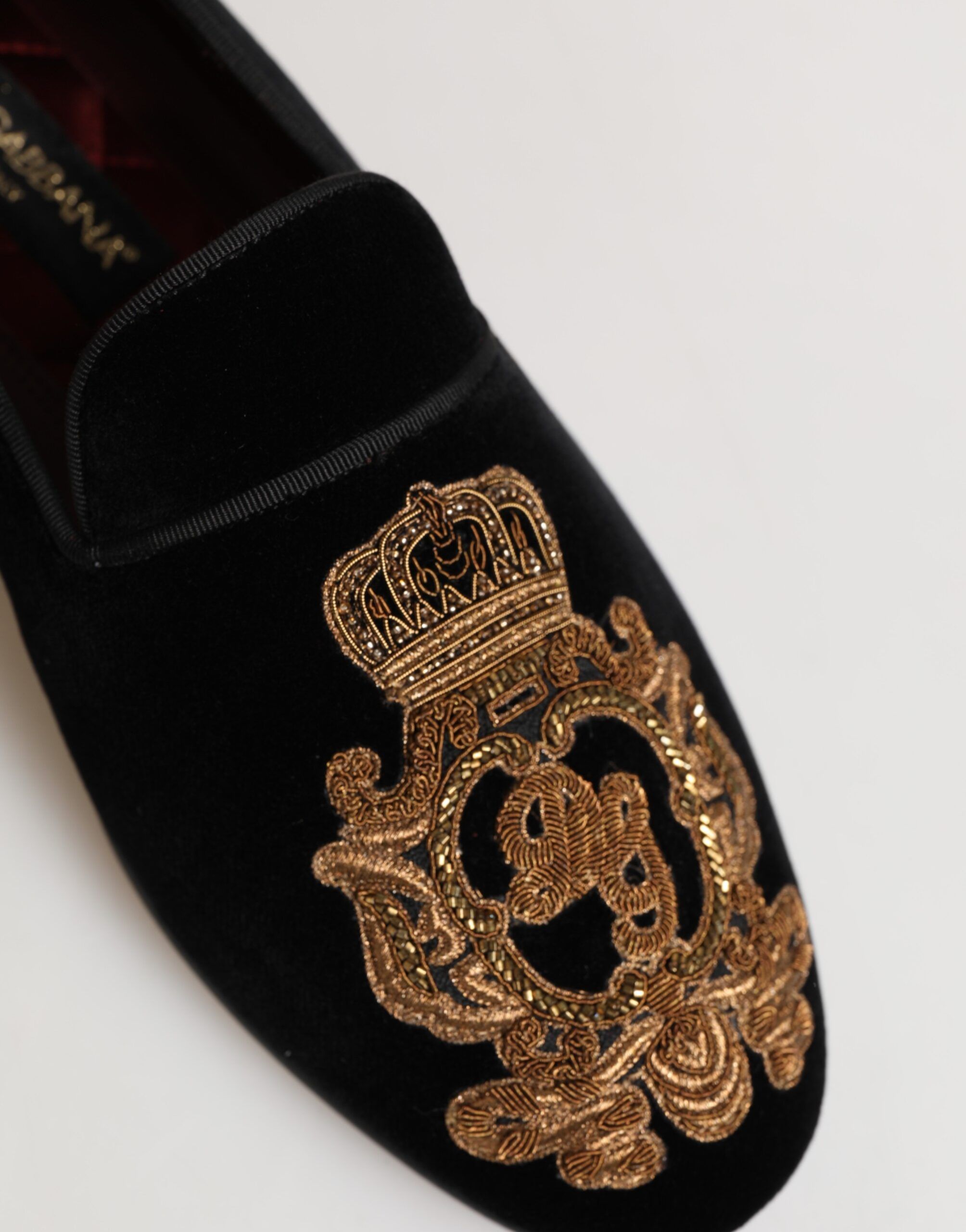 Velvet Gold Crown Mens Loafers Men's Shoes - Dolce & Gabbana - Modalova