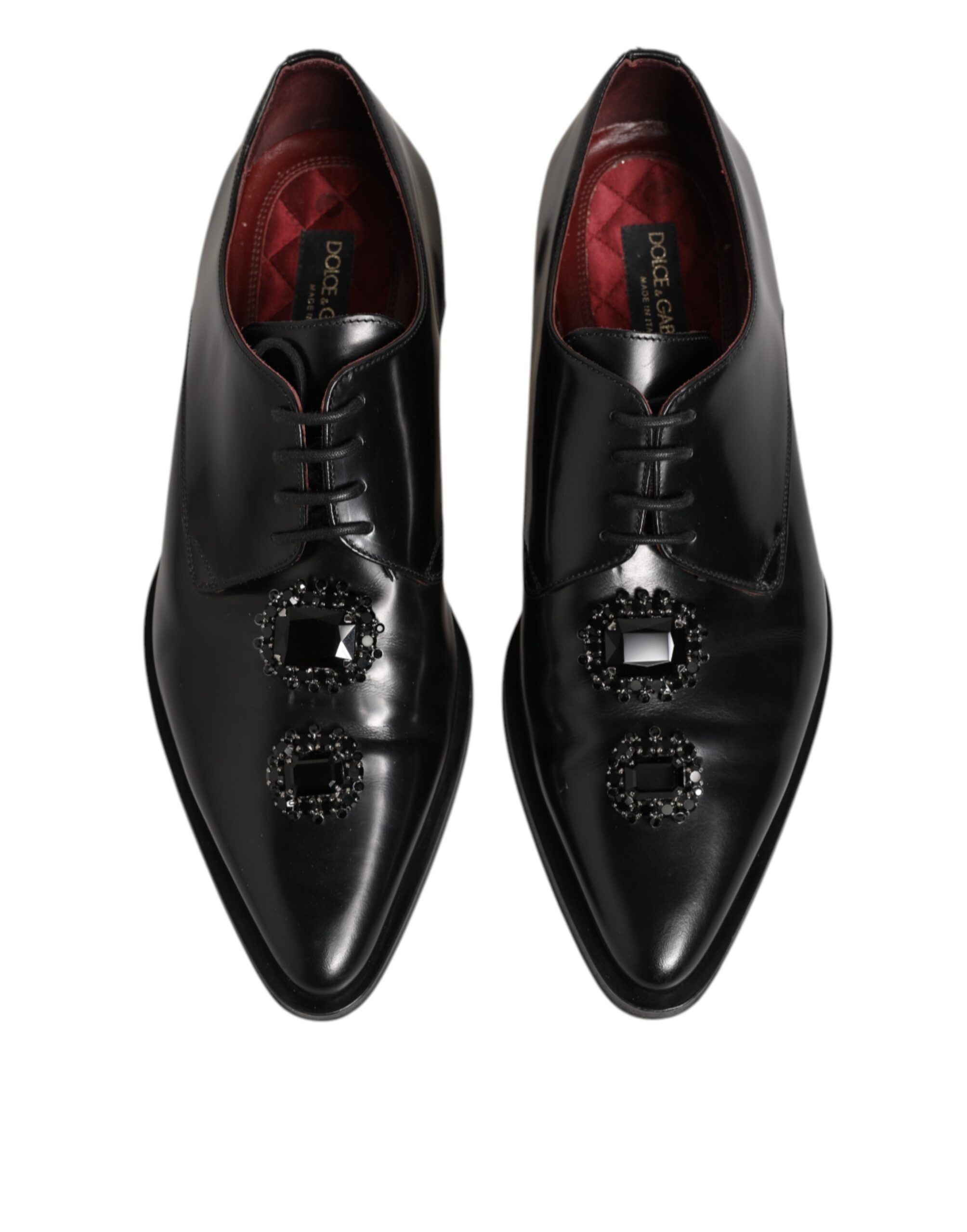 Leather Jeweled Crystals Derby Men's Shoes (Pre-Owned) - Dolce & Gabbana - Modalova