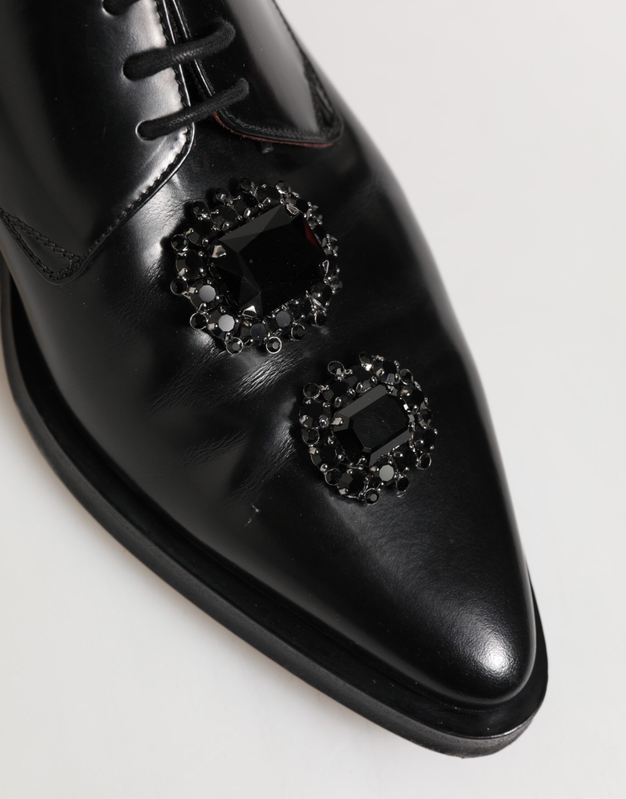Leather Jeweled Crystals Derby Men's Shoes (Pre-Owned) - Dolce & Gabbana - Modalova