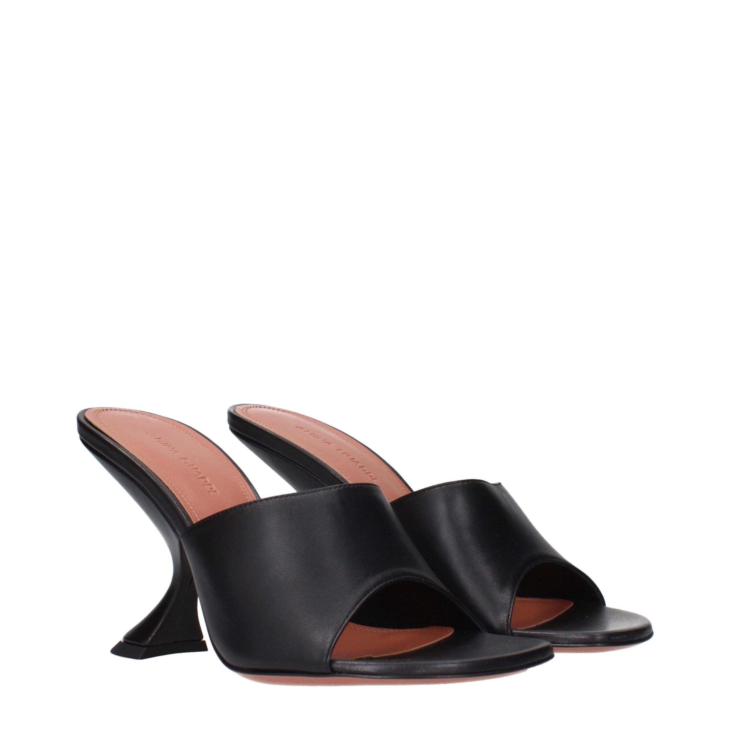 Leather Stiletto Heel Women's Sandals - Amina Muaddi - Modalova