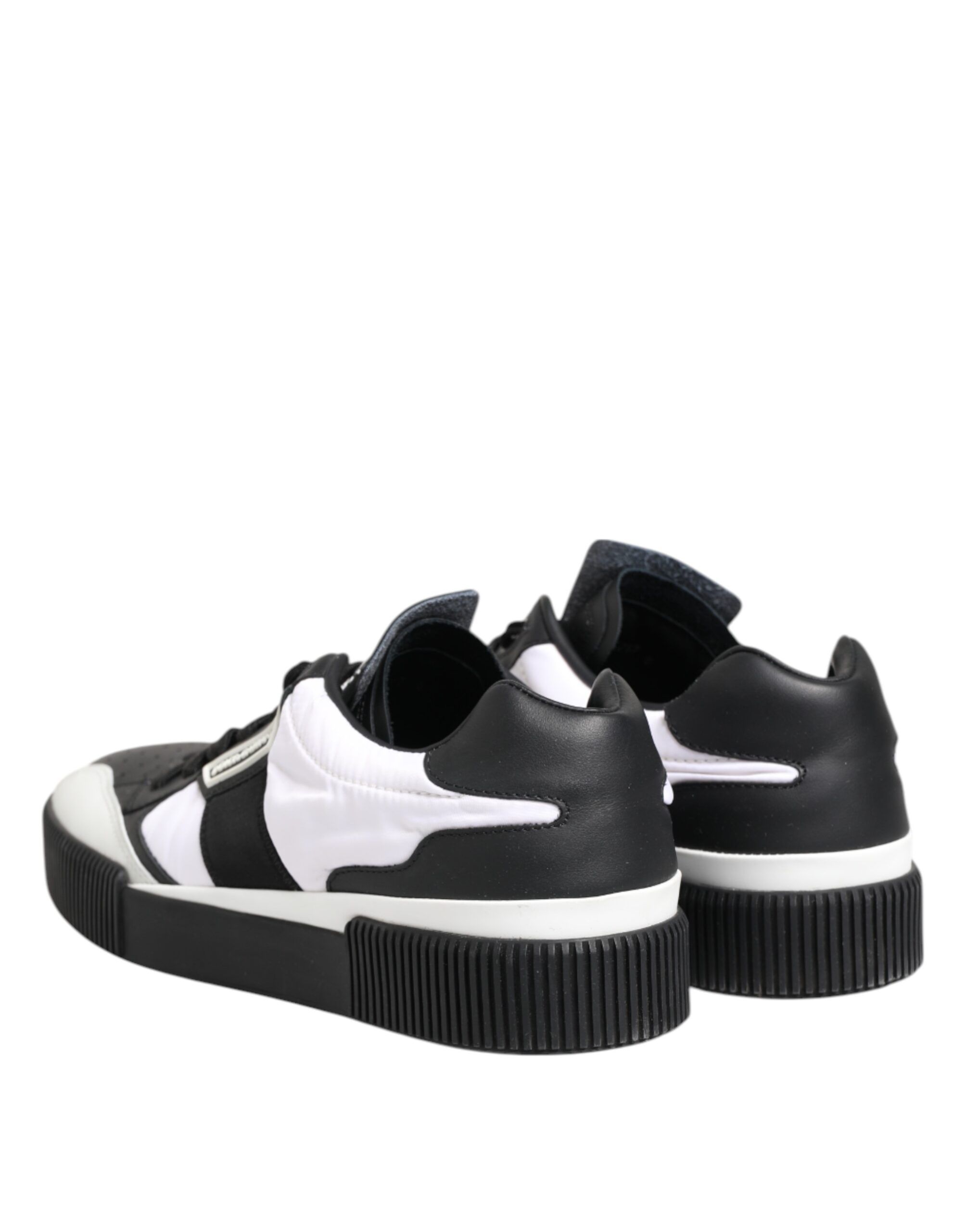 Black White Leather MIAMI Low Top Sneakers Men's Shoes (Pre-Owned) - Dolce & Gabbana - Modalova