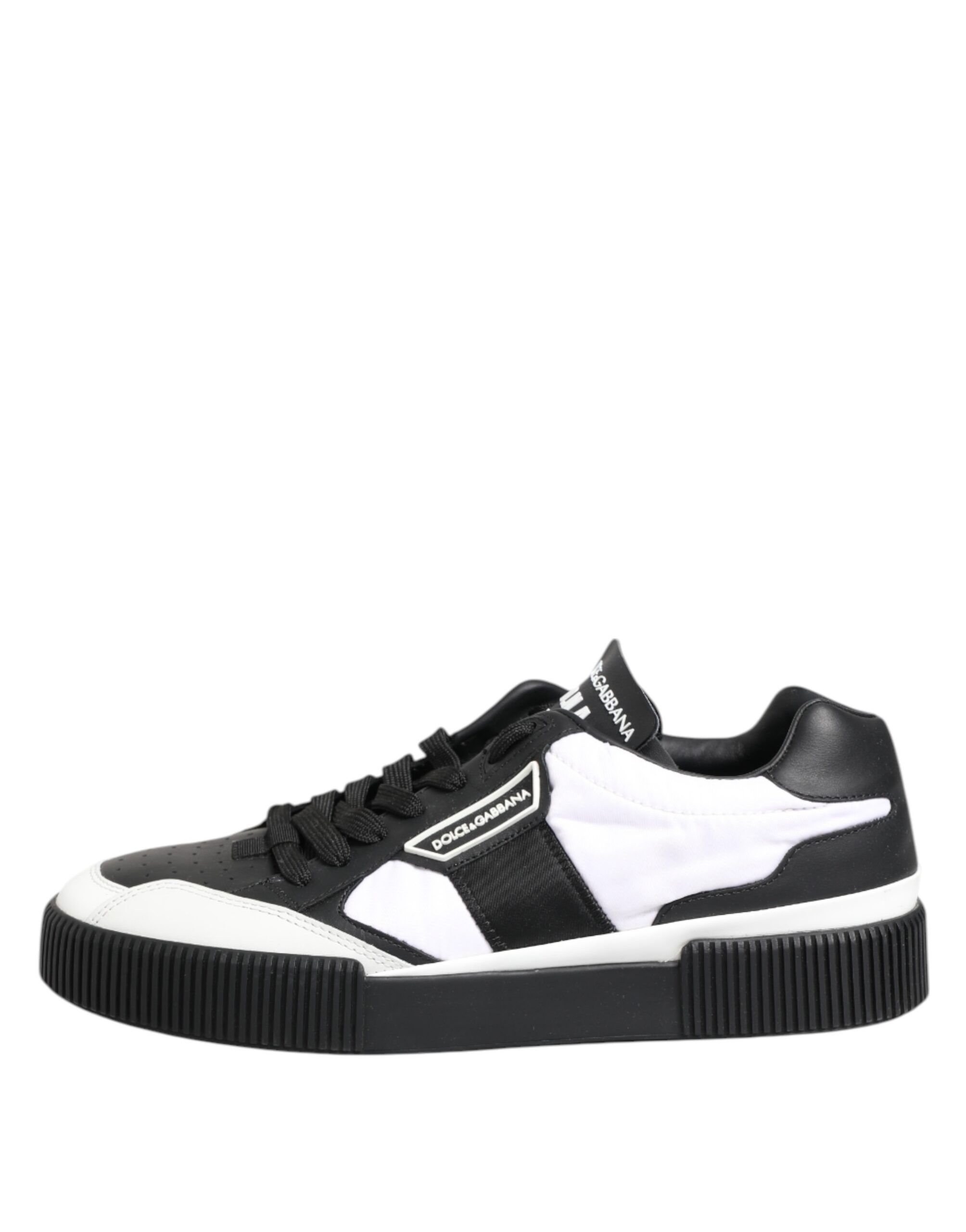 Black White Leather MIAMI Low Top Sneakers Men's Shoes (Pre-Owned) - Dolce & Gabbana - Modalova