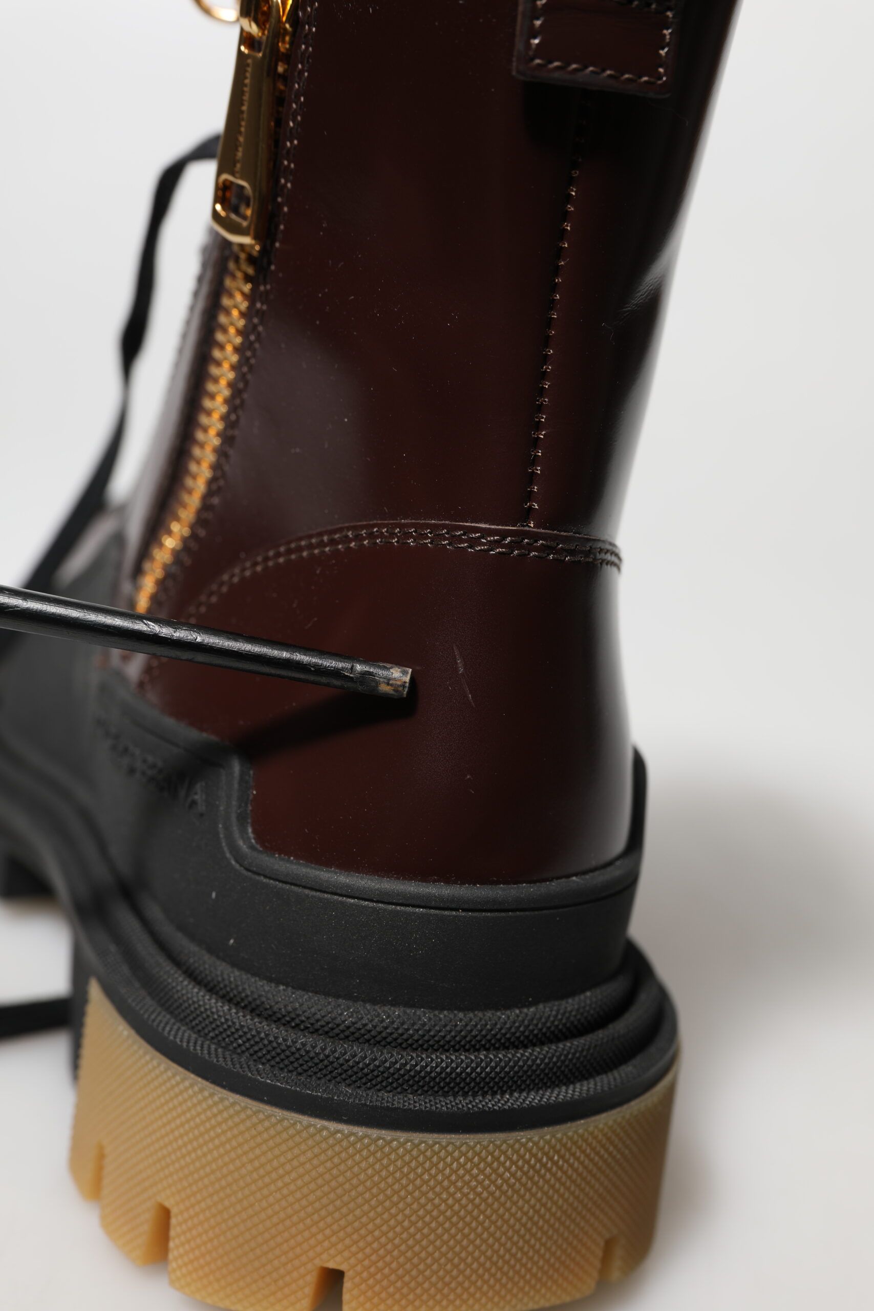 Leather Mid Calf Biker Boots Women's Shoes (Pre-Owned) - Dolce & Gabbana - Modalova