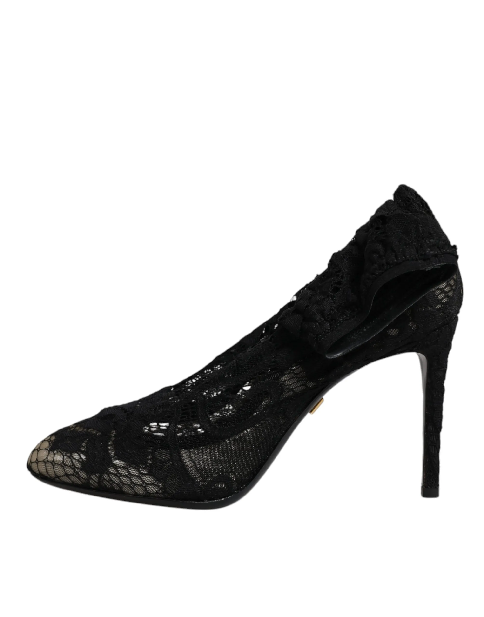 Lace Stretch Heels Mid Calf Boots Women's Shoes - Dolce & Gabbana - Modalova