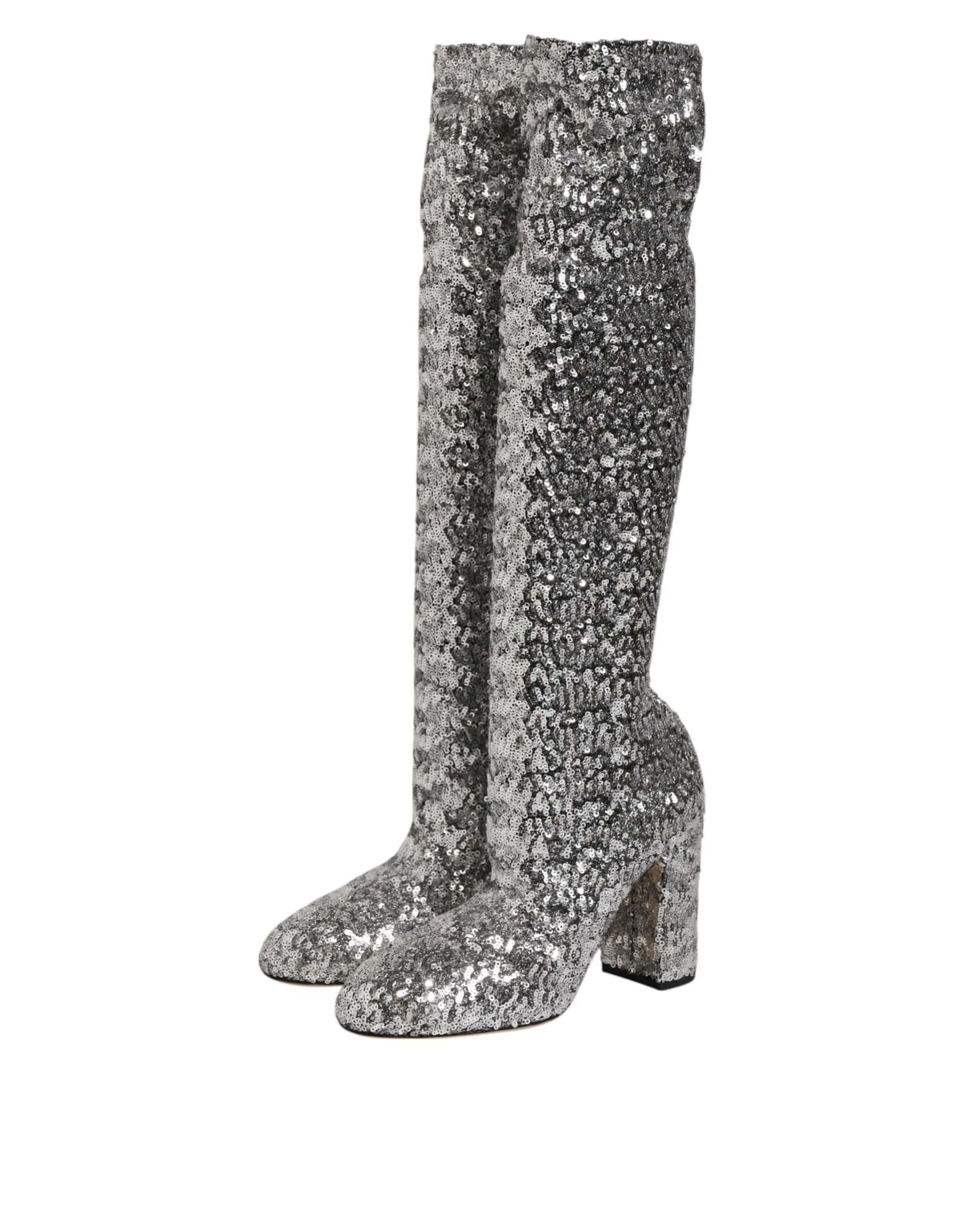 Sequins Glitter High Heel Boot Women's Shoes (Pre-Owned) - Dolce & Gabbana - Modalova