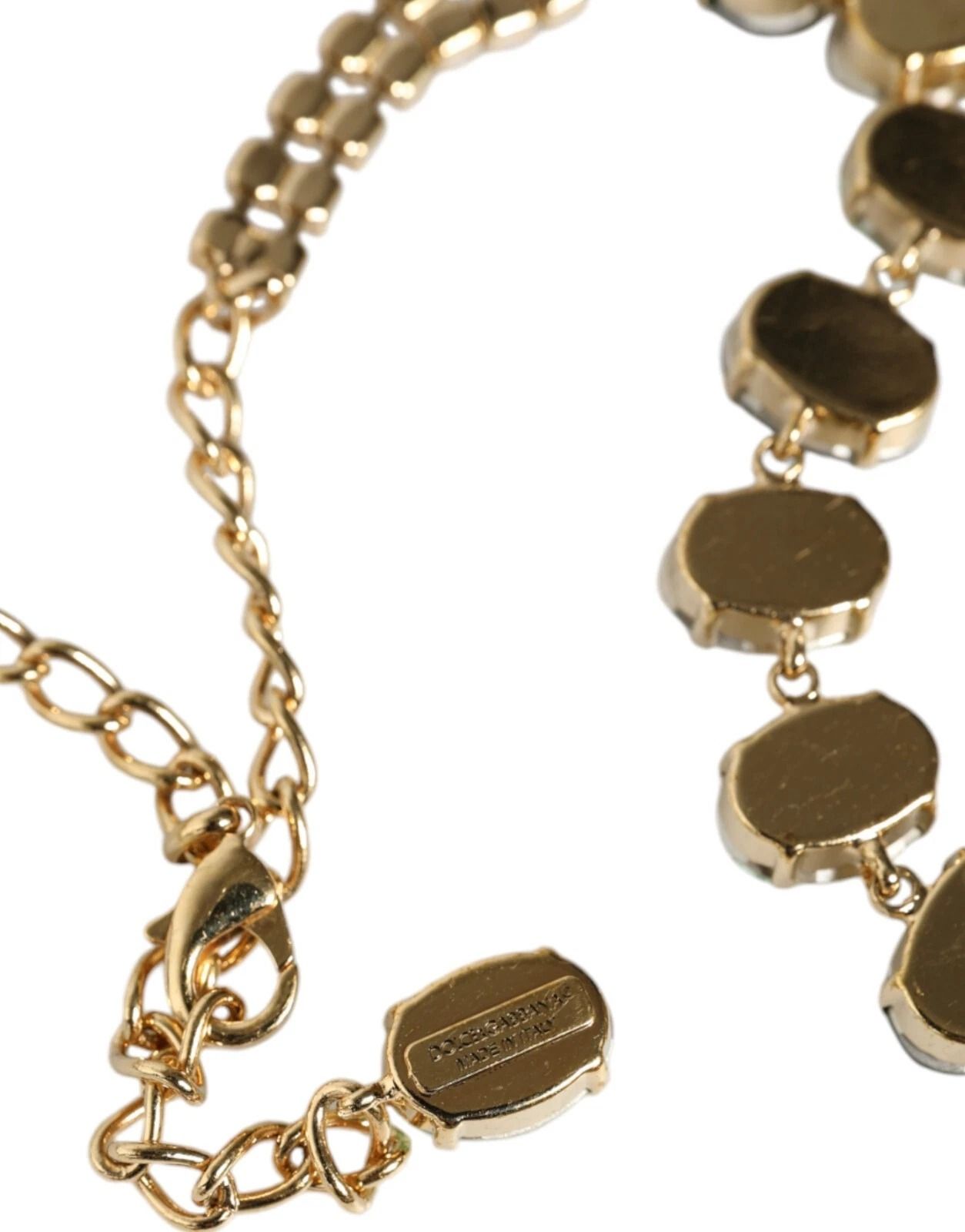 Brass Link Chain Rose Petal Crystal Women's Necklace - Dolce & Gabbana - Modalova