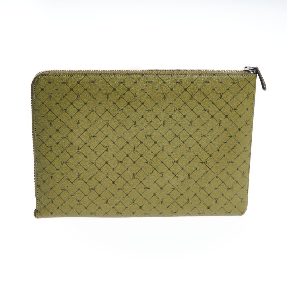 Green Leather Men Men's Clutch - Trussardi - Modalova