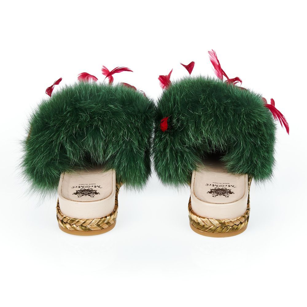 Green Lamb Leather Women Women's Sandal - Mr&Mrs Italy - Modalova