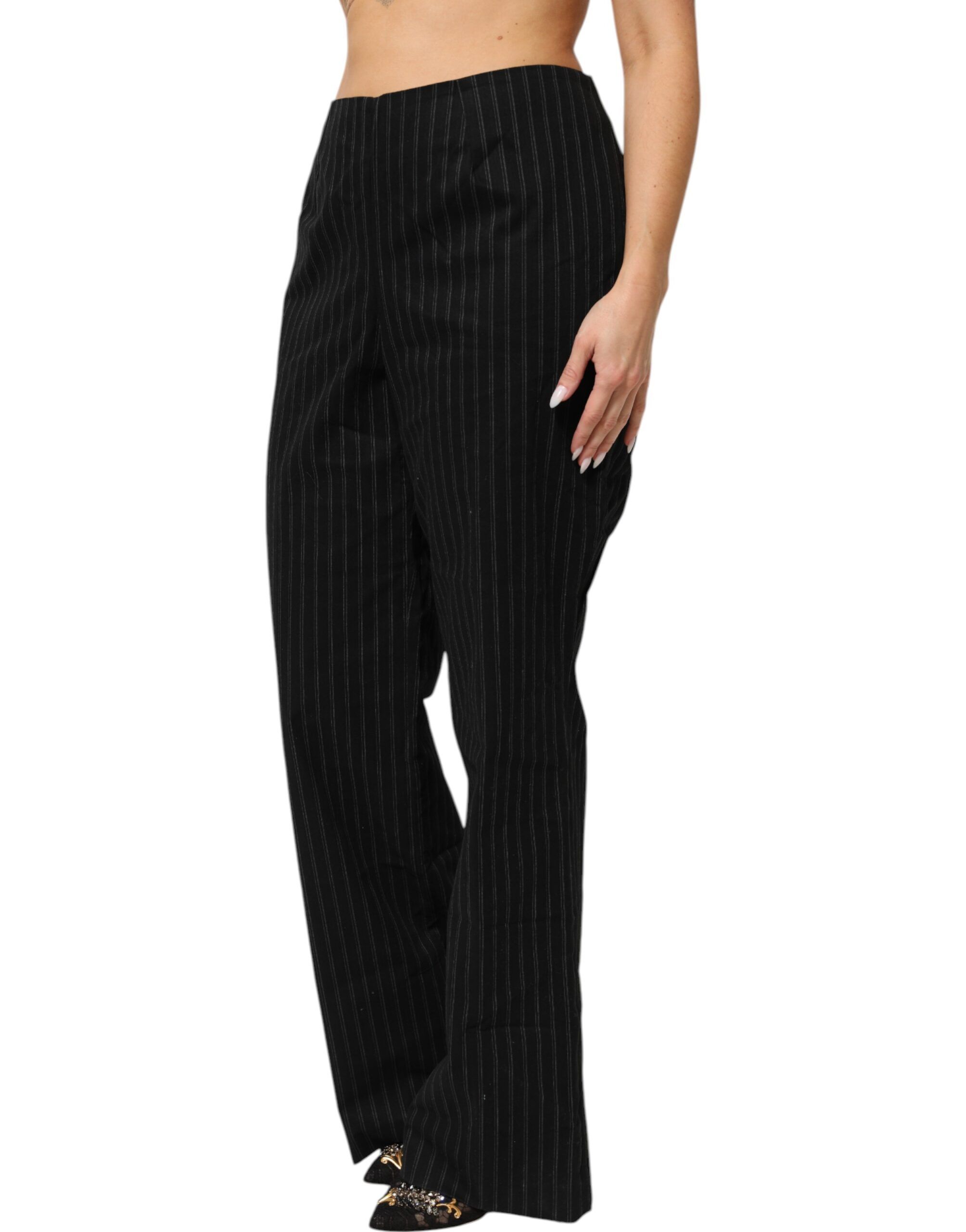Wool Blend Pinstripe Straight Leg Women's Pants - BENCIVENGA - Modalova