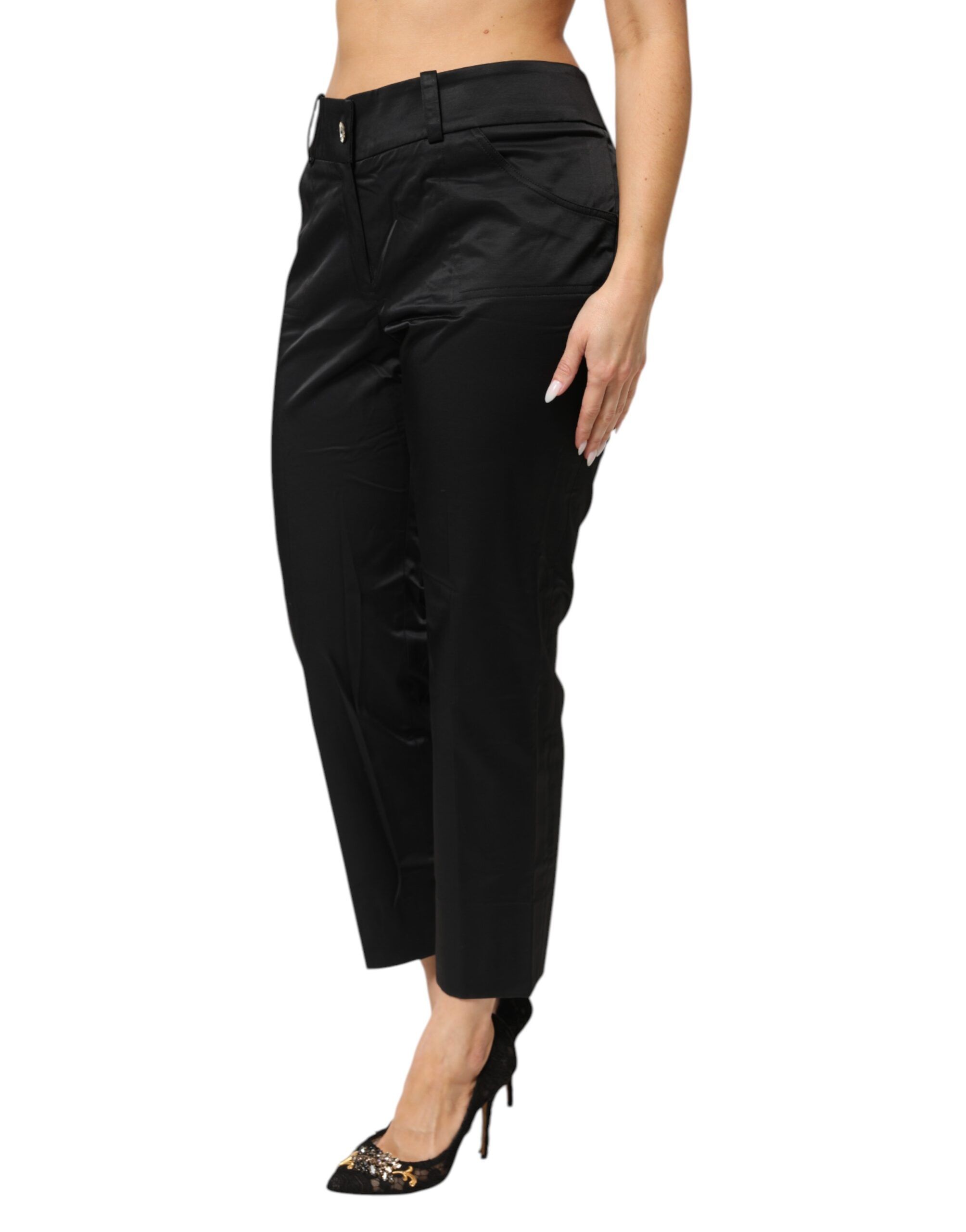 Cotton Blend Cropped Straight Leg Women's Pants - BENCIVENGA - Modalova