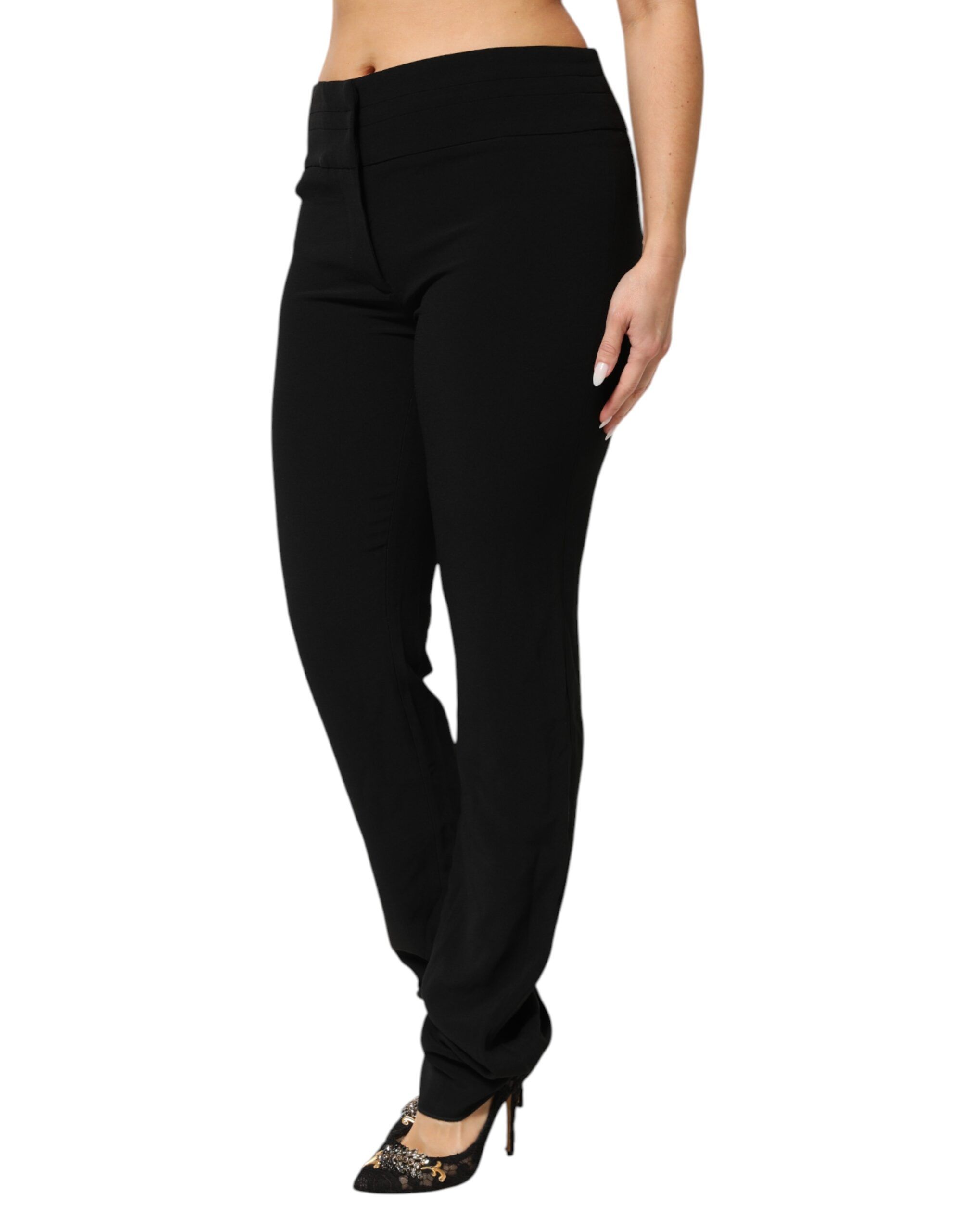 Viscose Acetate Blend Straight Leg High Waist Women's Pants - Exte - Modalova