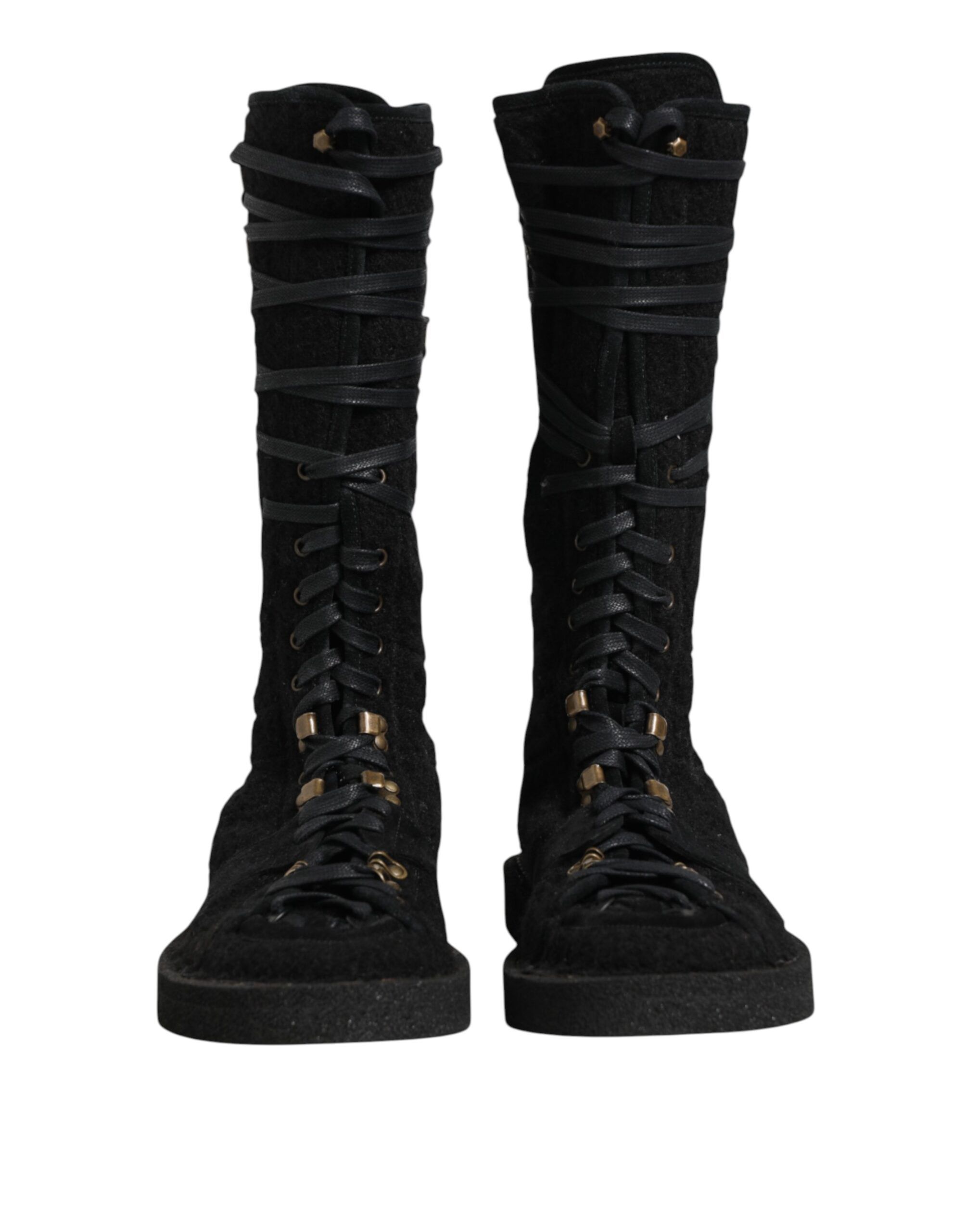 Alpaca Wool Suede Mid Calf Boots Men's Shoes - Dolce & Gabbana - Modalova