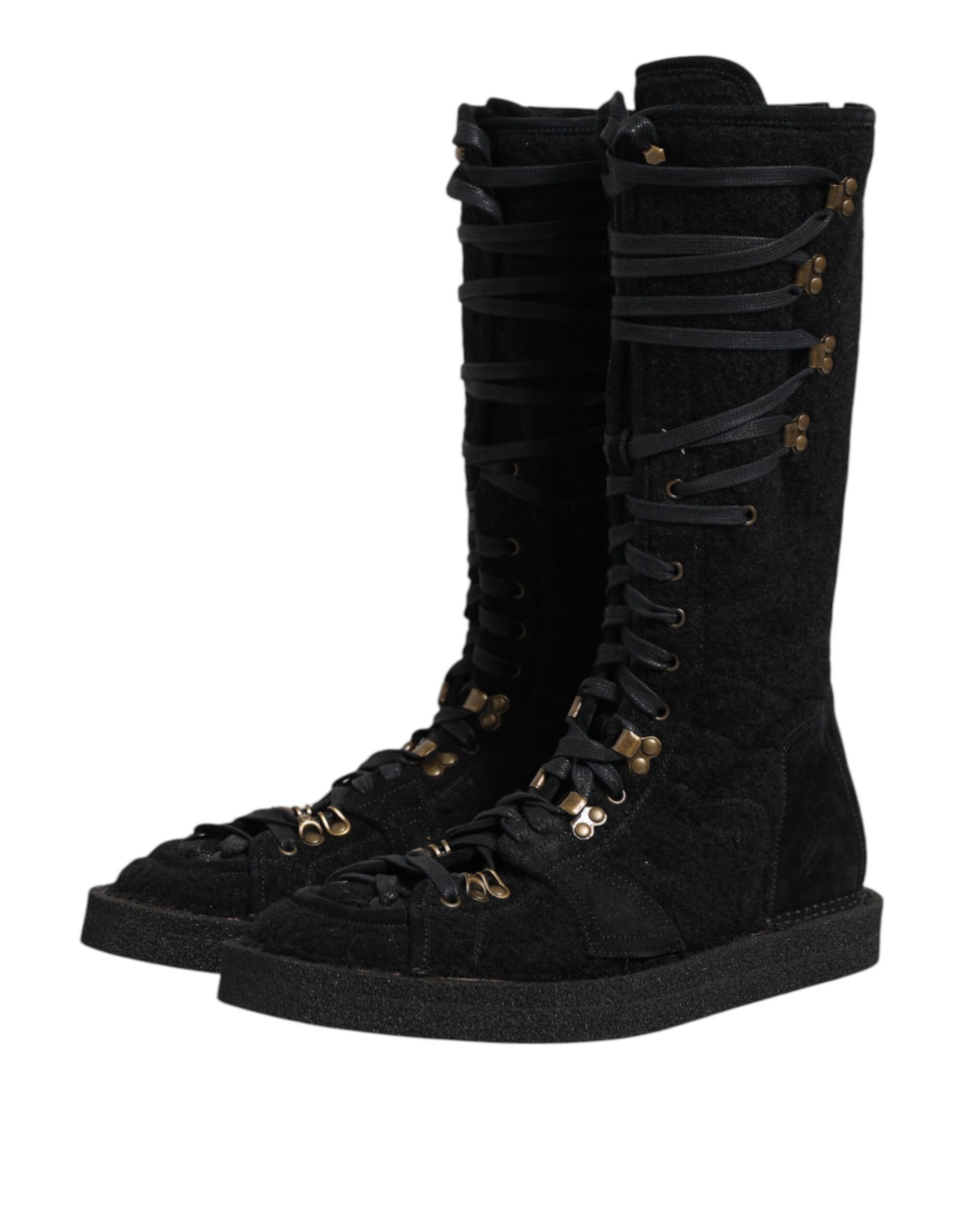 Alpaca Wool Suede Mid Calf Boots Men's Shoes - Dolce & Gabbana - Modalova