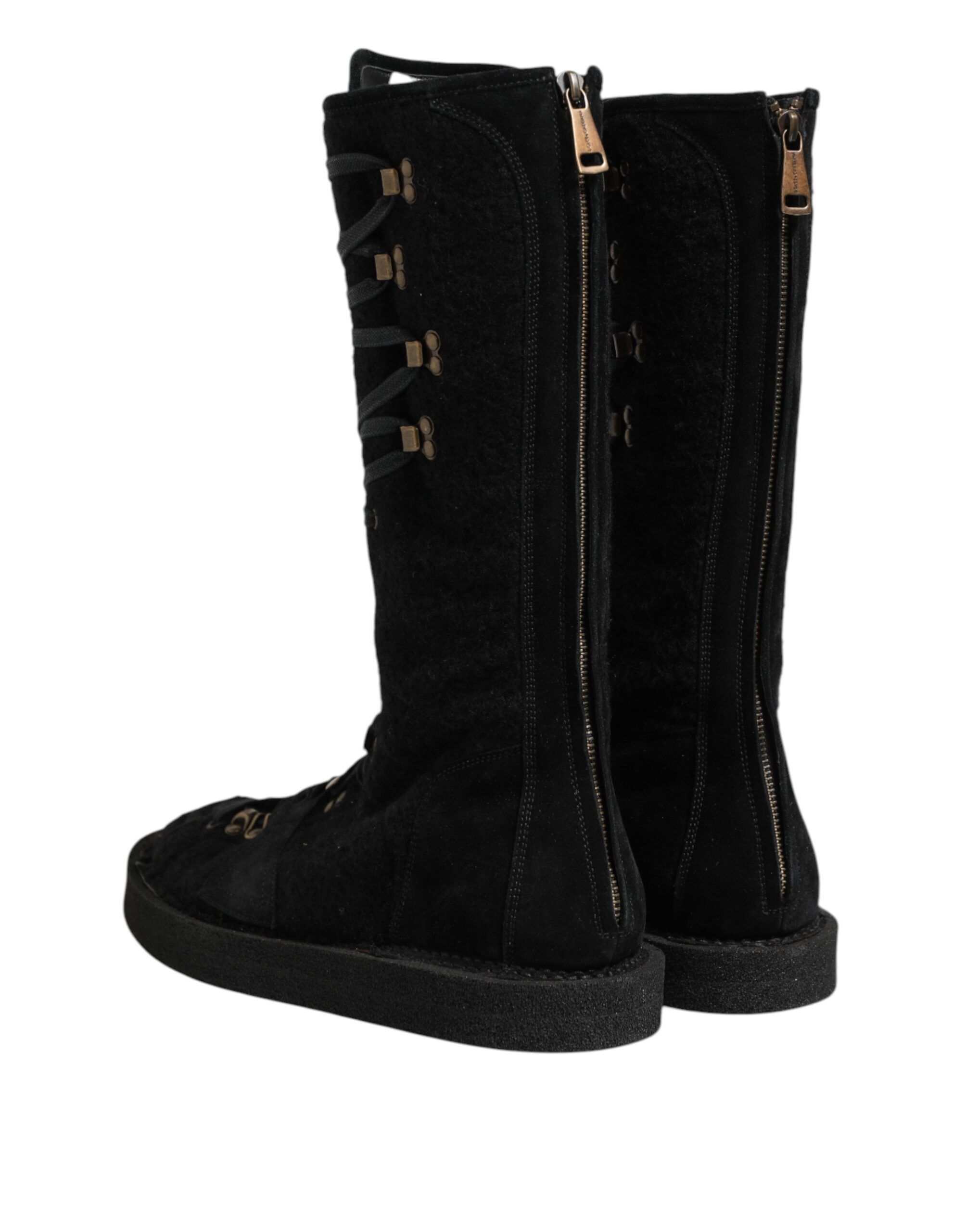 Alpaca Wool Suede Mid Calf Boots Men's Shoes - Dolce & Gabbana - Modalova