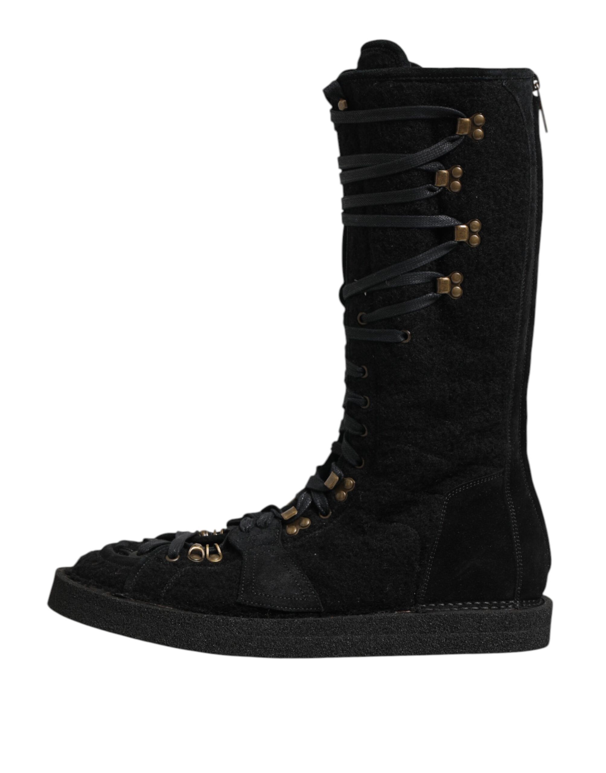 Alpaca Wool Suede Mid Calf Boots Men's Shoes - Dolce & Gabbana - Modalova