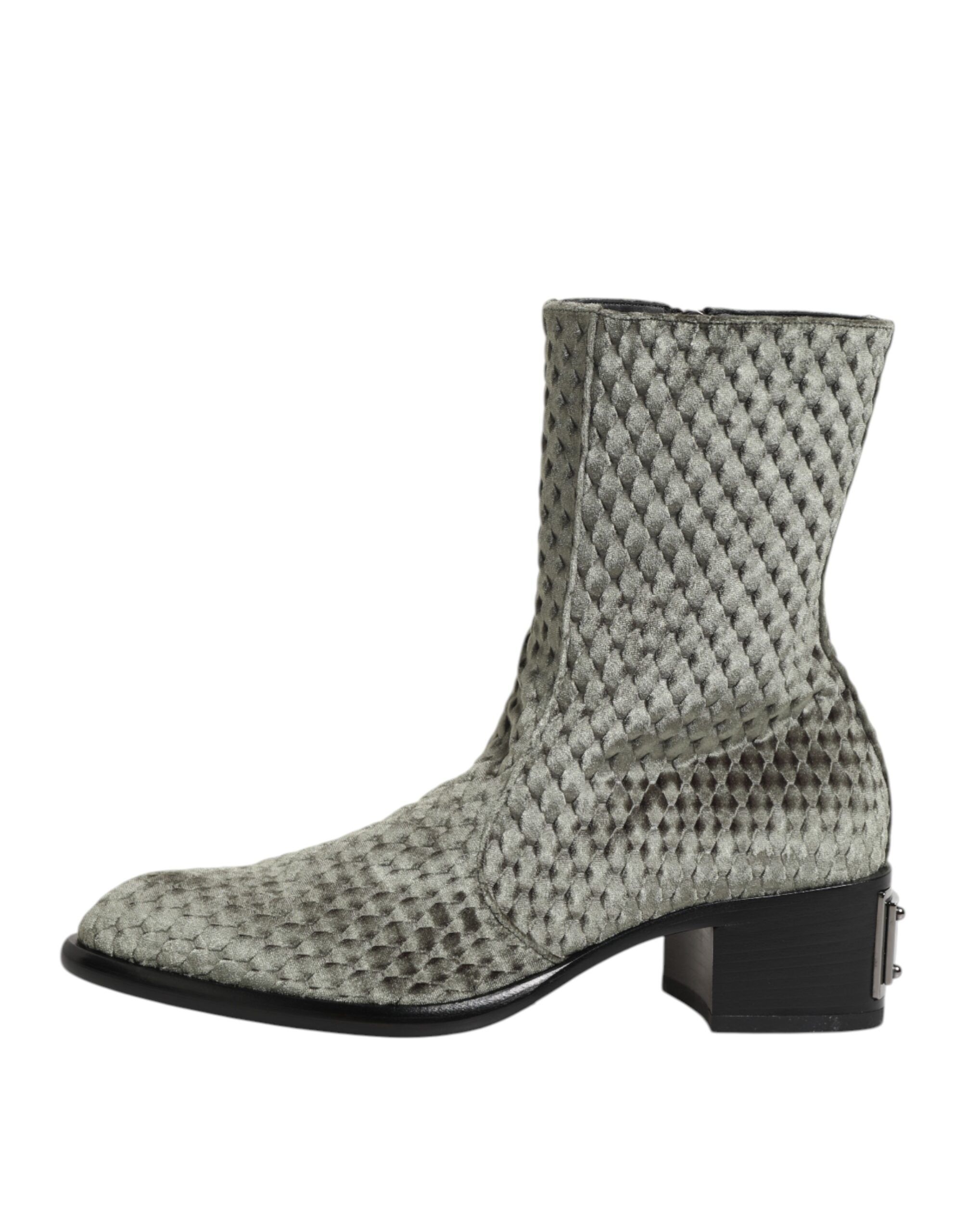Cotton Velvet Mid Calf Short Boots Men's Shoes - Dolce & Gabbana - Modalova