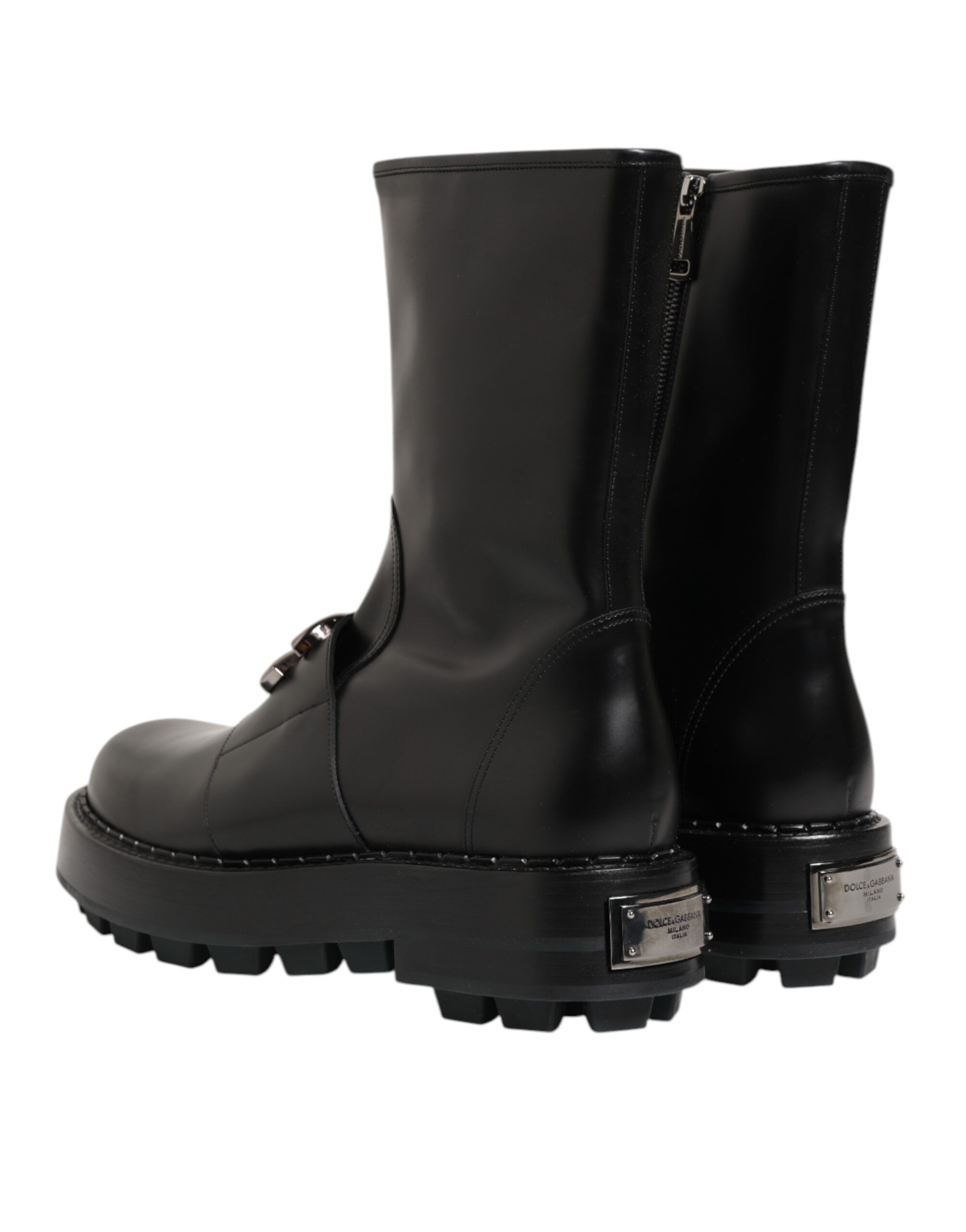 Logo Plaque Mid Calf Biker Boots Men's Shoes - Dolce & Gabbana - Modalova