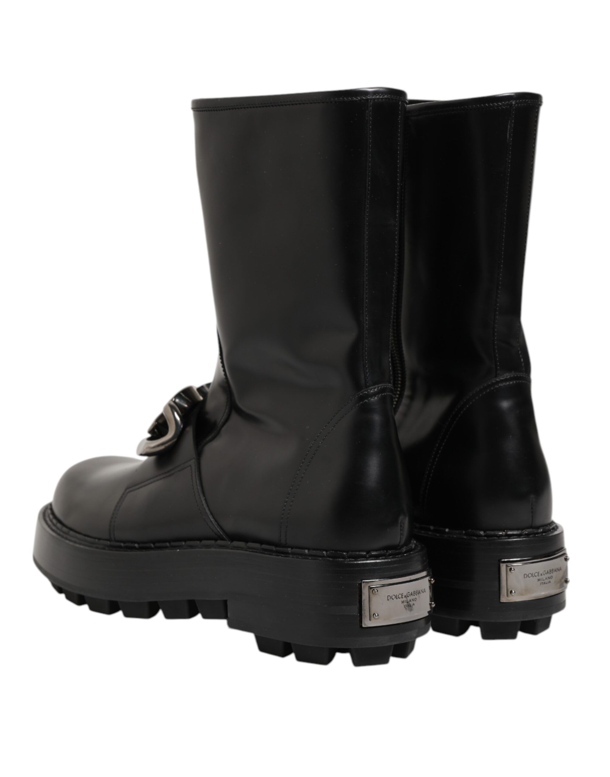 Logo Plaque Mid Calf Biker Boots Men's Shoes - Dolce & Gabbana - Modalova