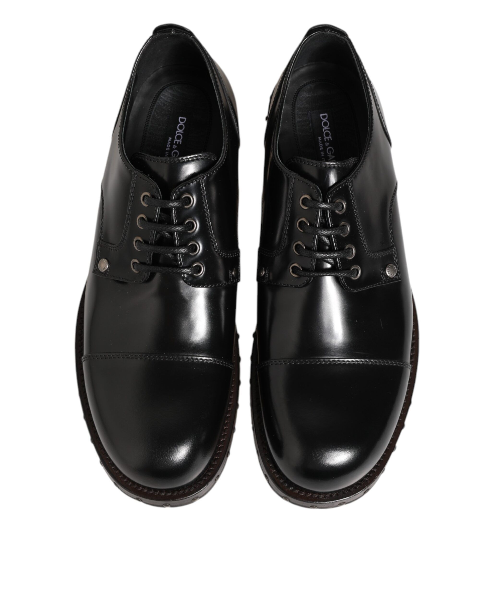 Leather Studded Men Formal Derby Men's Shoes - Dolce & Gabbana - Modalova